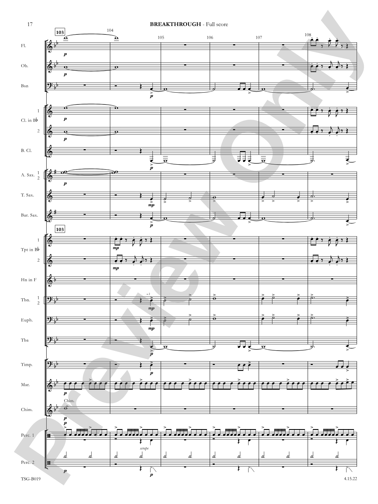 Breakthrough: Concert Band Conductor Score & Parts