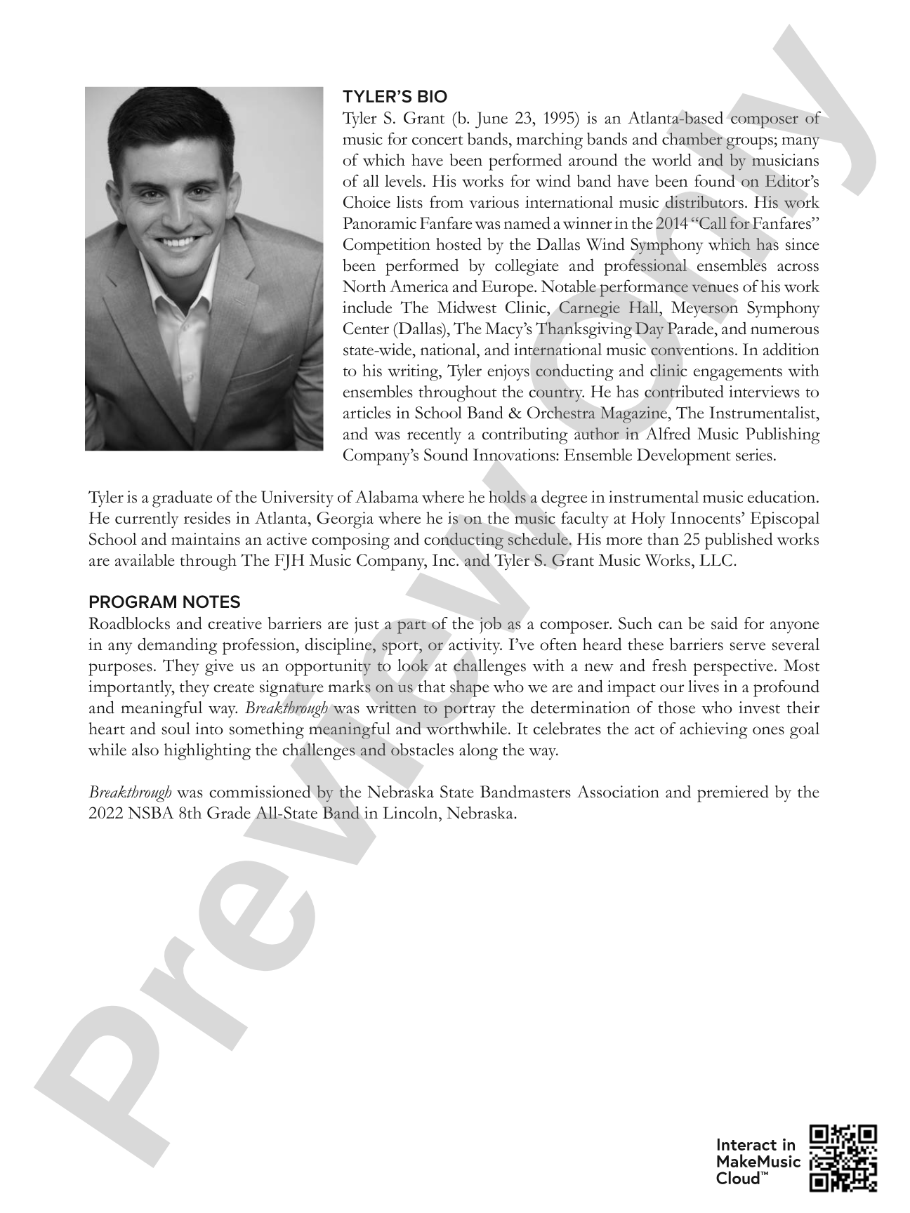 Breakthrough: Concert Band Conductor Score & Parts