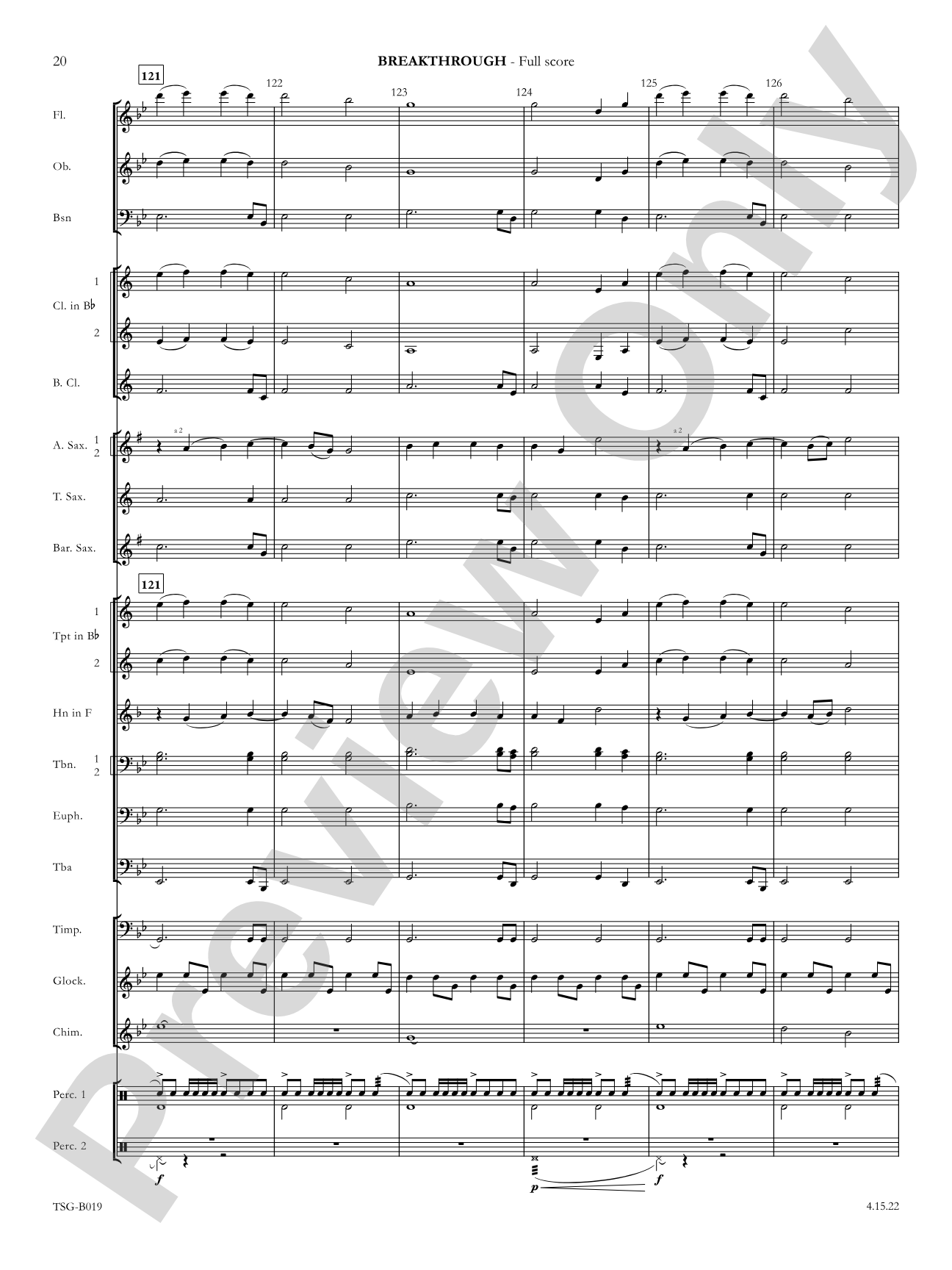 Breakthrough: Concert Band Conductor Score & Parts
