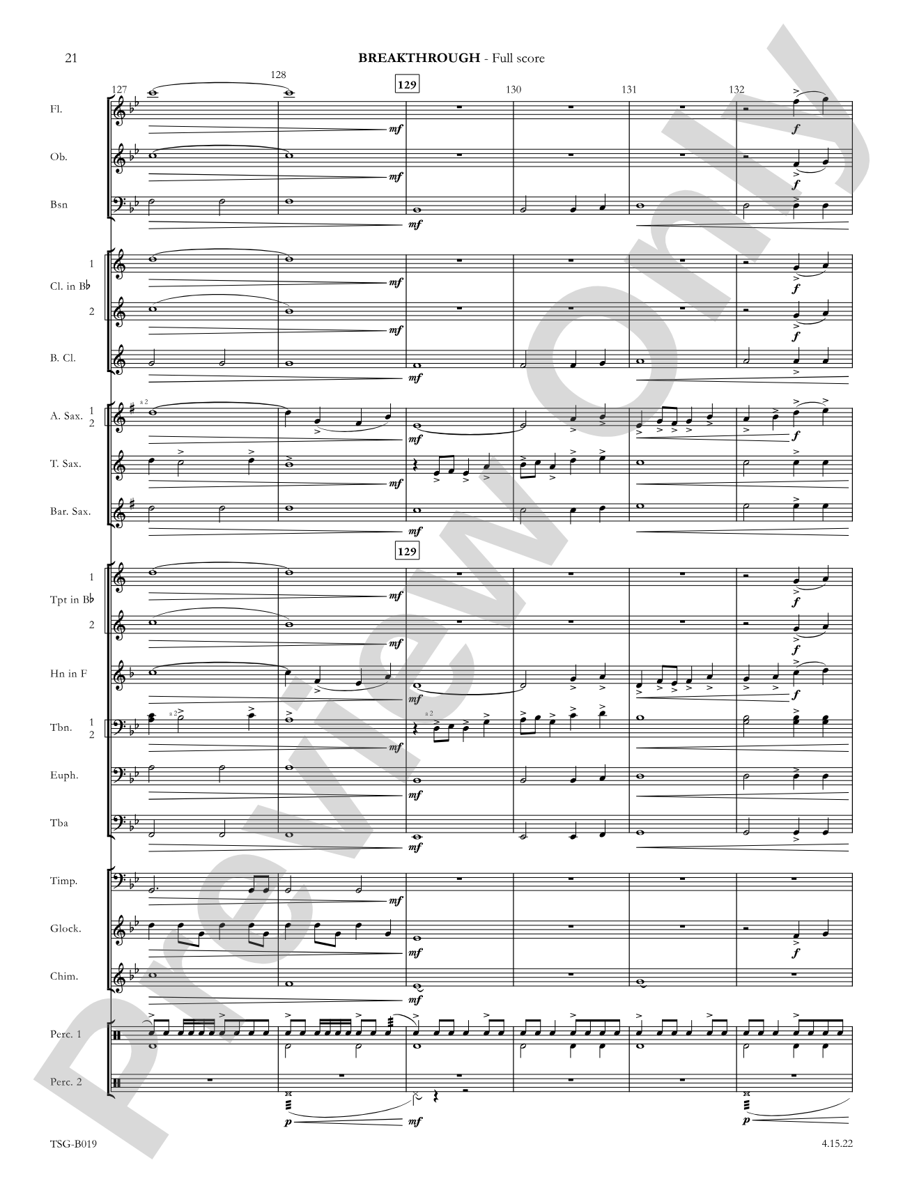 Breakthrough: Concert Band Conductor Score & Parts