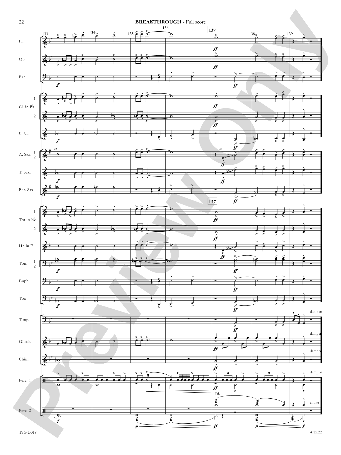 Breakthrough: Concert Band Conductor Score & Parts