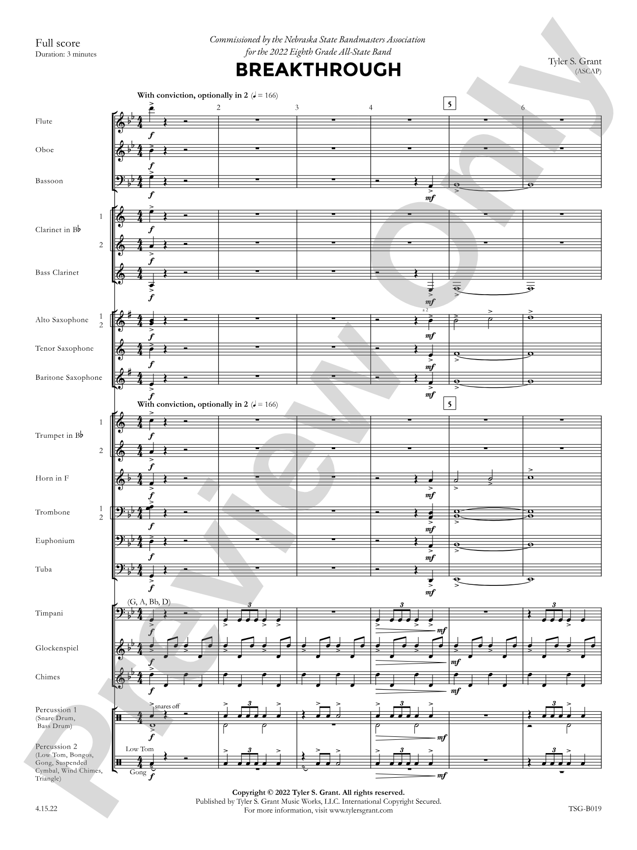 Breakthrough: Concert Band Conductor Score & Parts