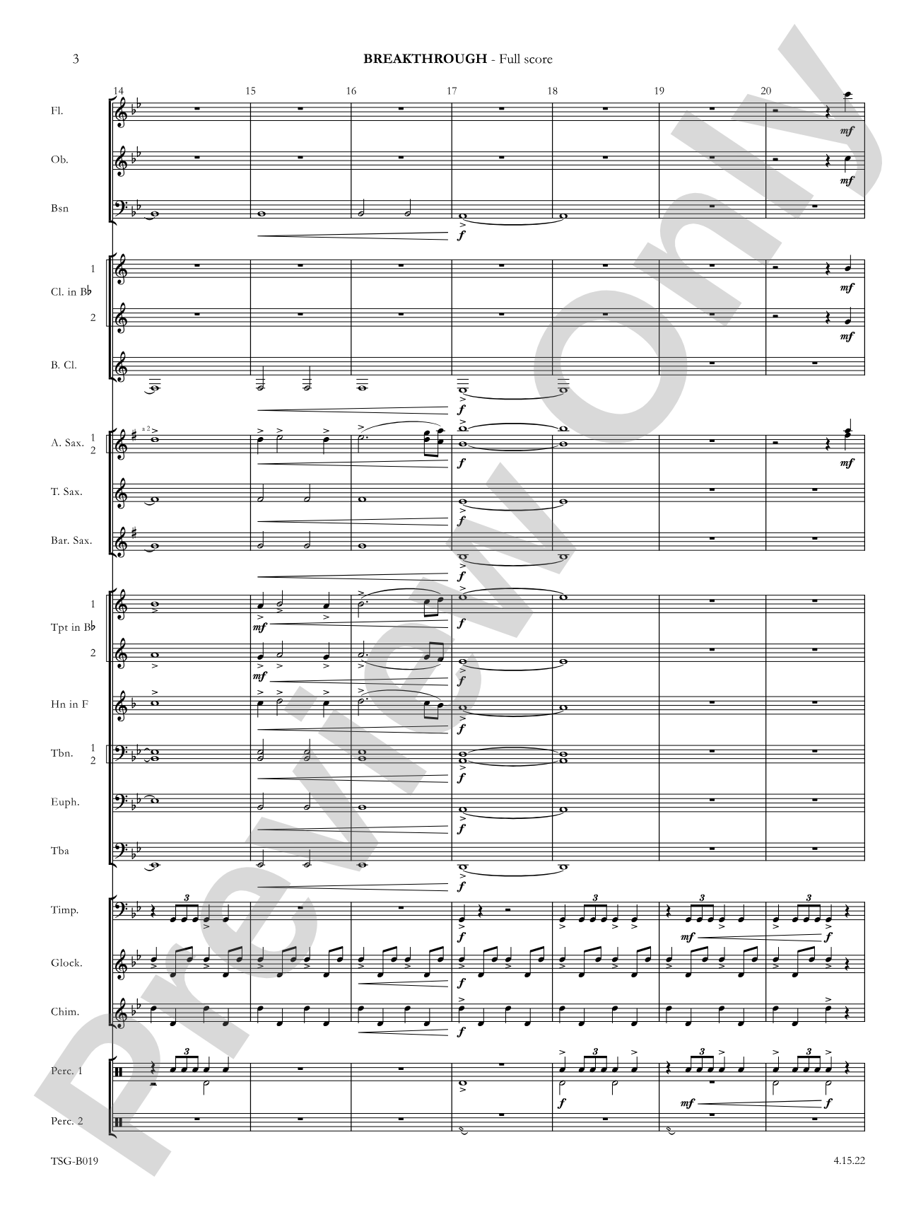 Breakthrough: Concert Band Conductor Score & Parts