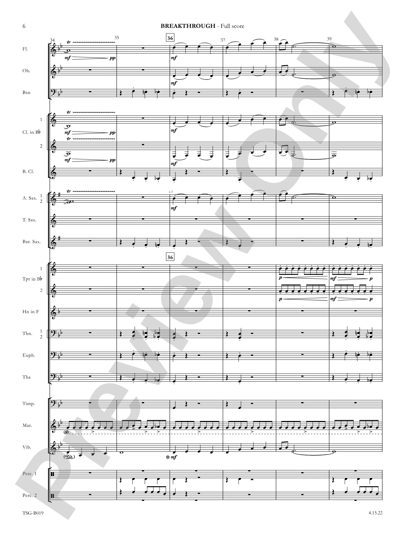 Breakthrough: Concert Band Conductor Score & Parts