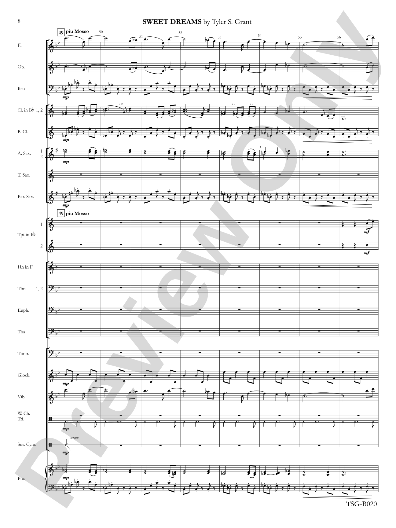 Sweet Dreams: Concert Band Conductor Score & Parts