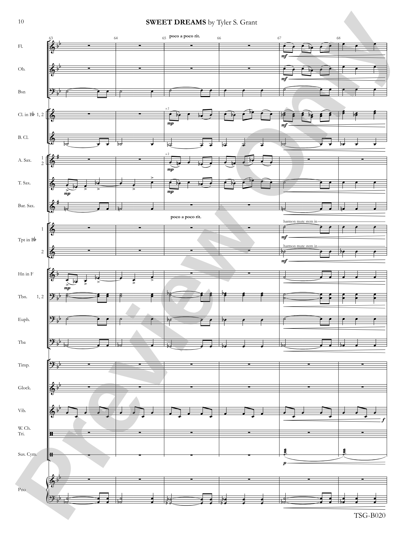 Sweet Dreams: Concert Band Conductor Score & Parts