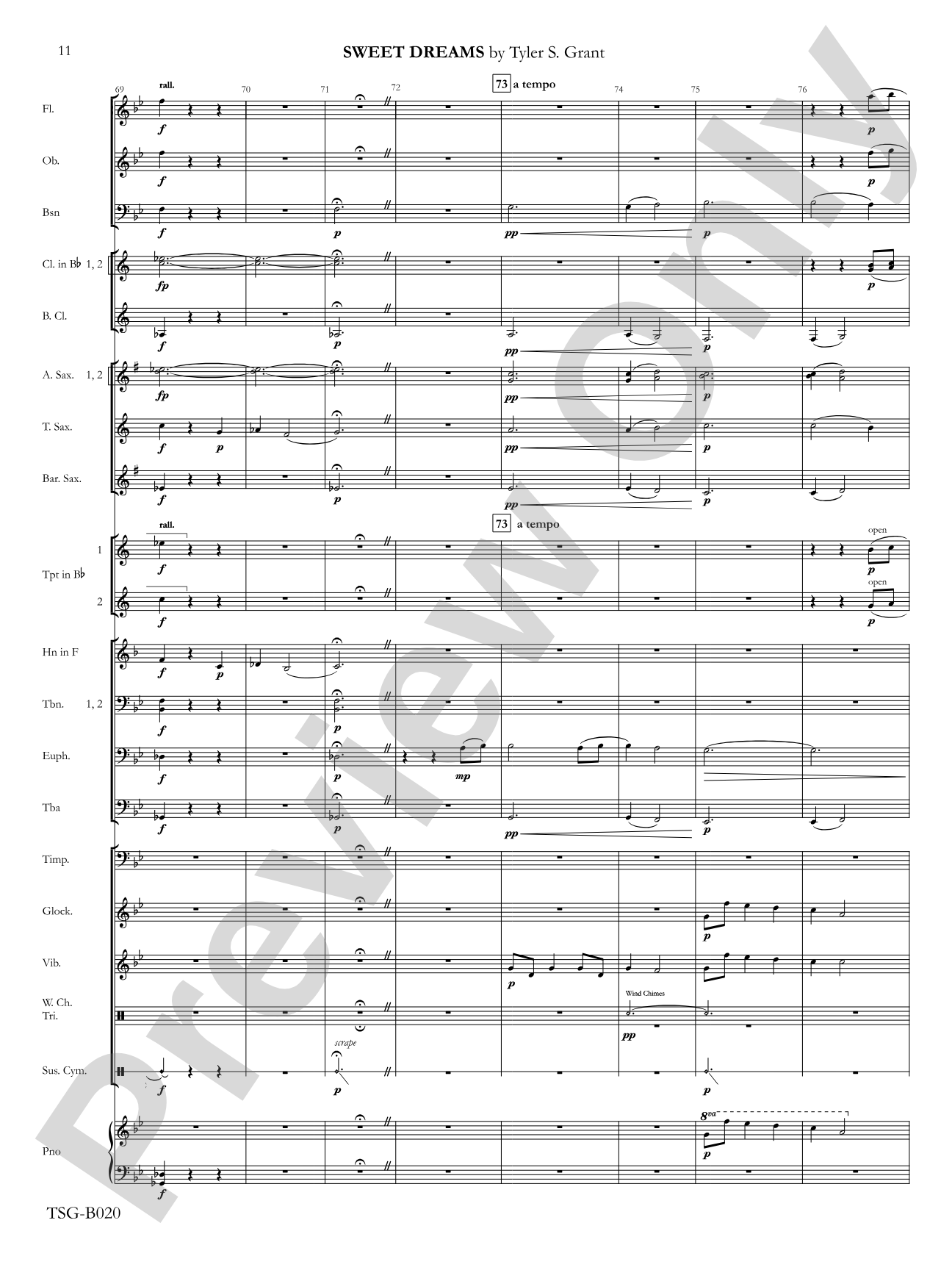 Sweet Dreams: Concert Band Conductor Score & Parts