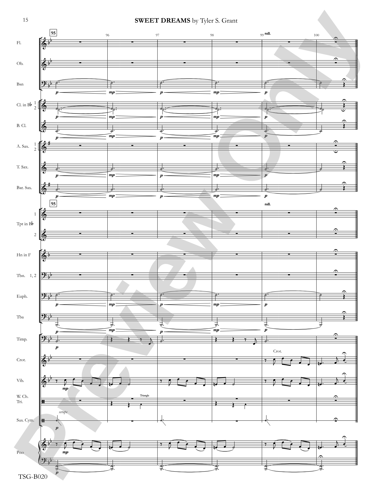 Sweet Dreams: Concert Band Conductor Score & Parts
