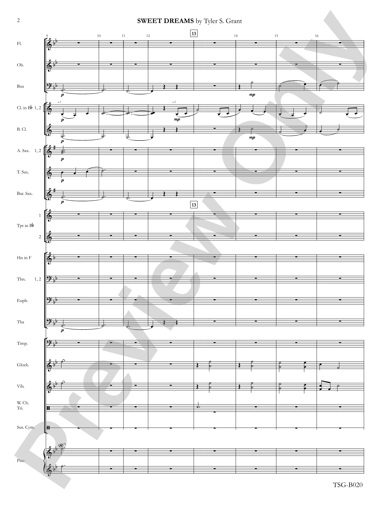 Sweet Dreams: Concert Band Conductor Score & Parts