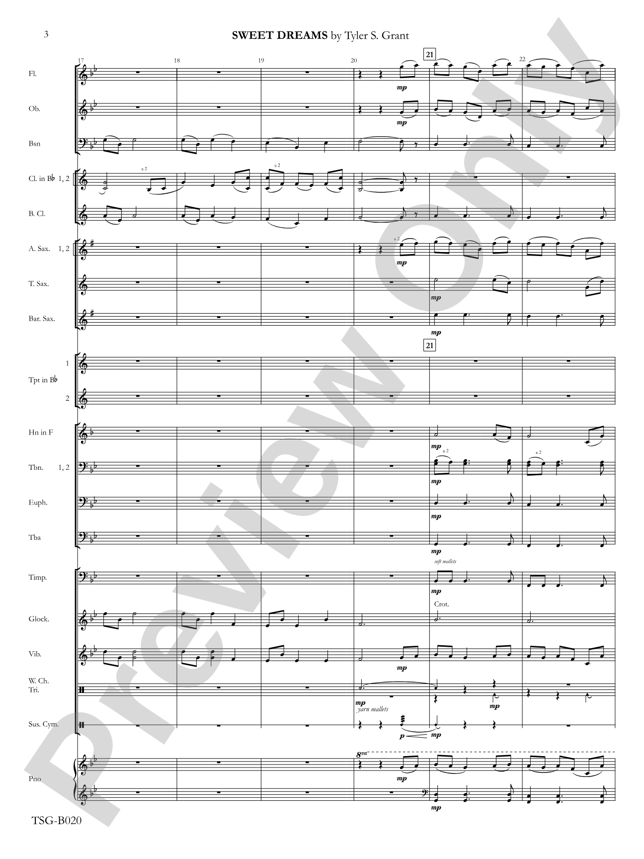 Sweet Dreams: Concert Band Conductor Score & Parts