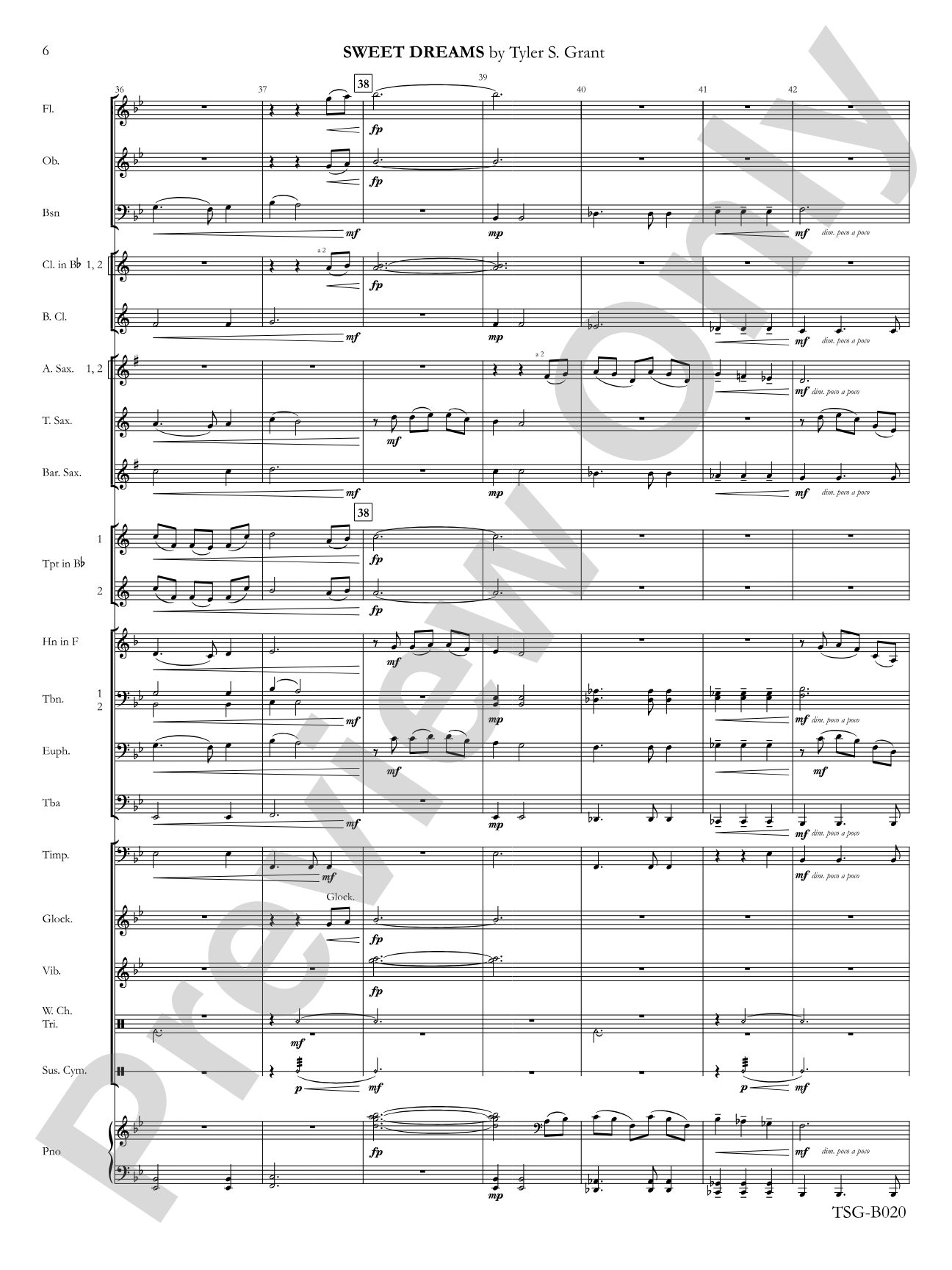 Sweet Dreams: Concert Band Conductor Score & Parts