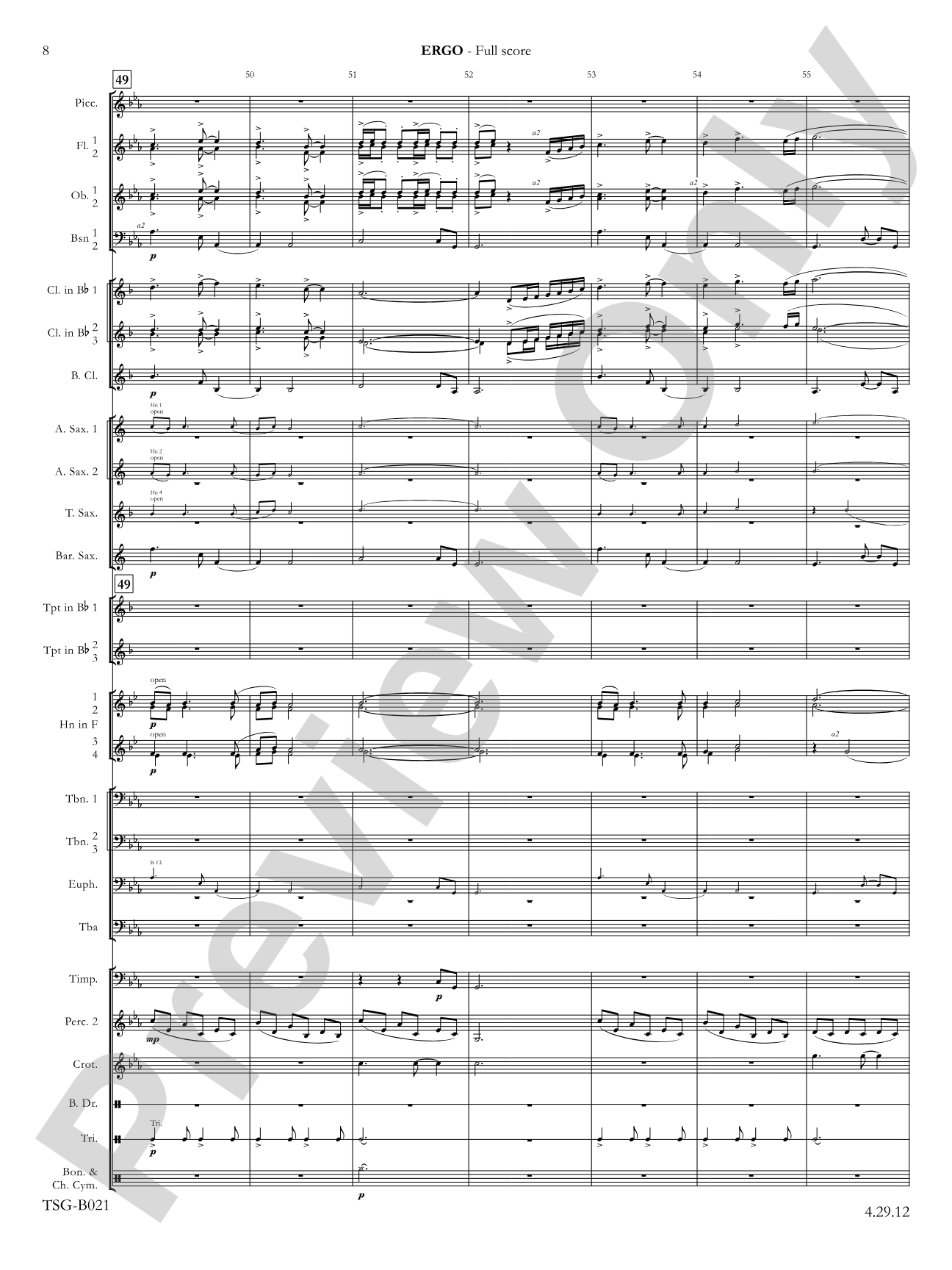 Ergo: Concert Band Conductor Score & Parts