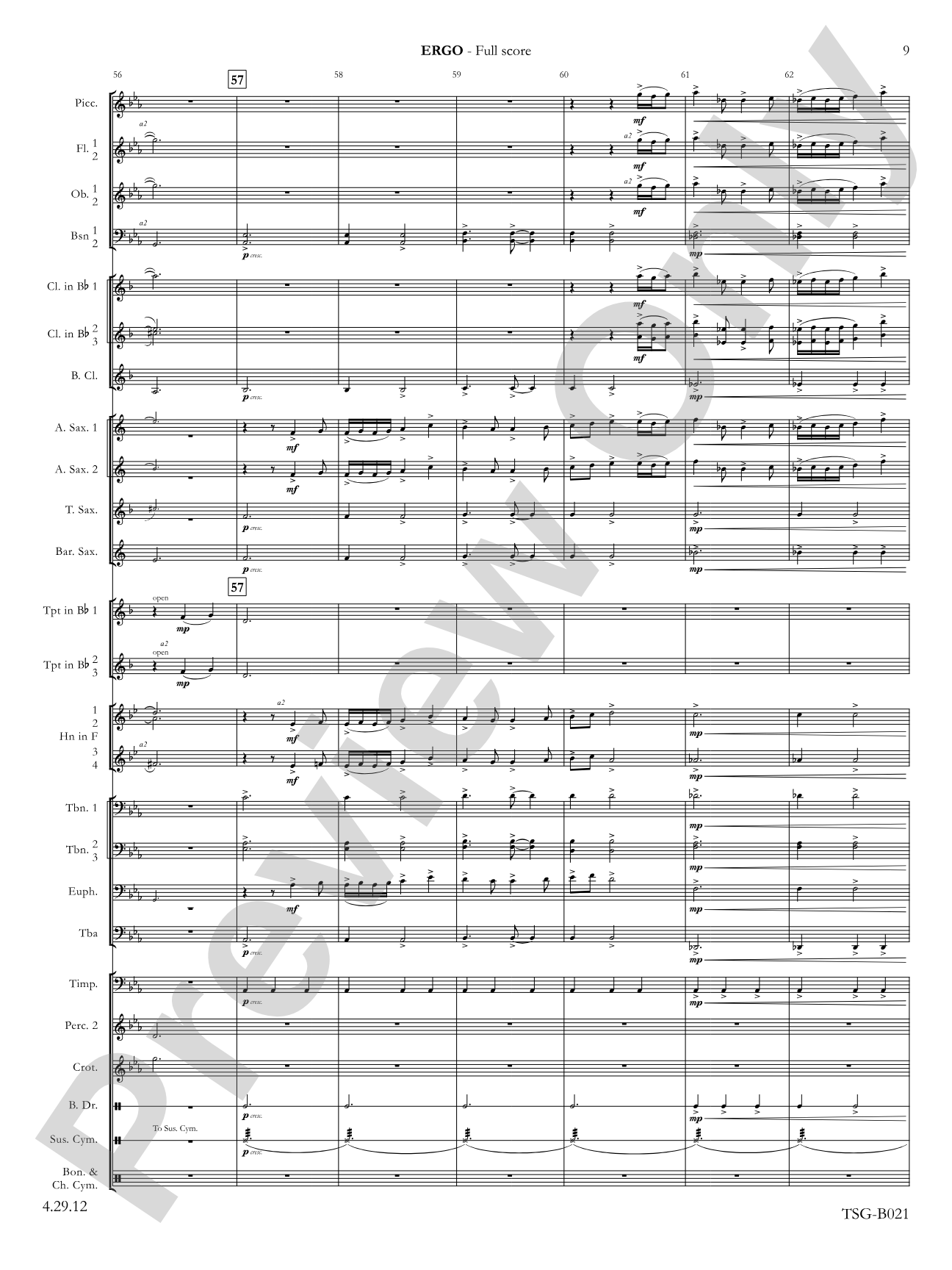 Ergo: Concert Band Conductor Score & Parts