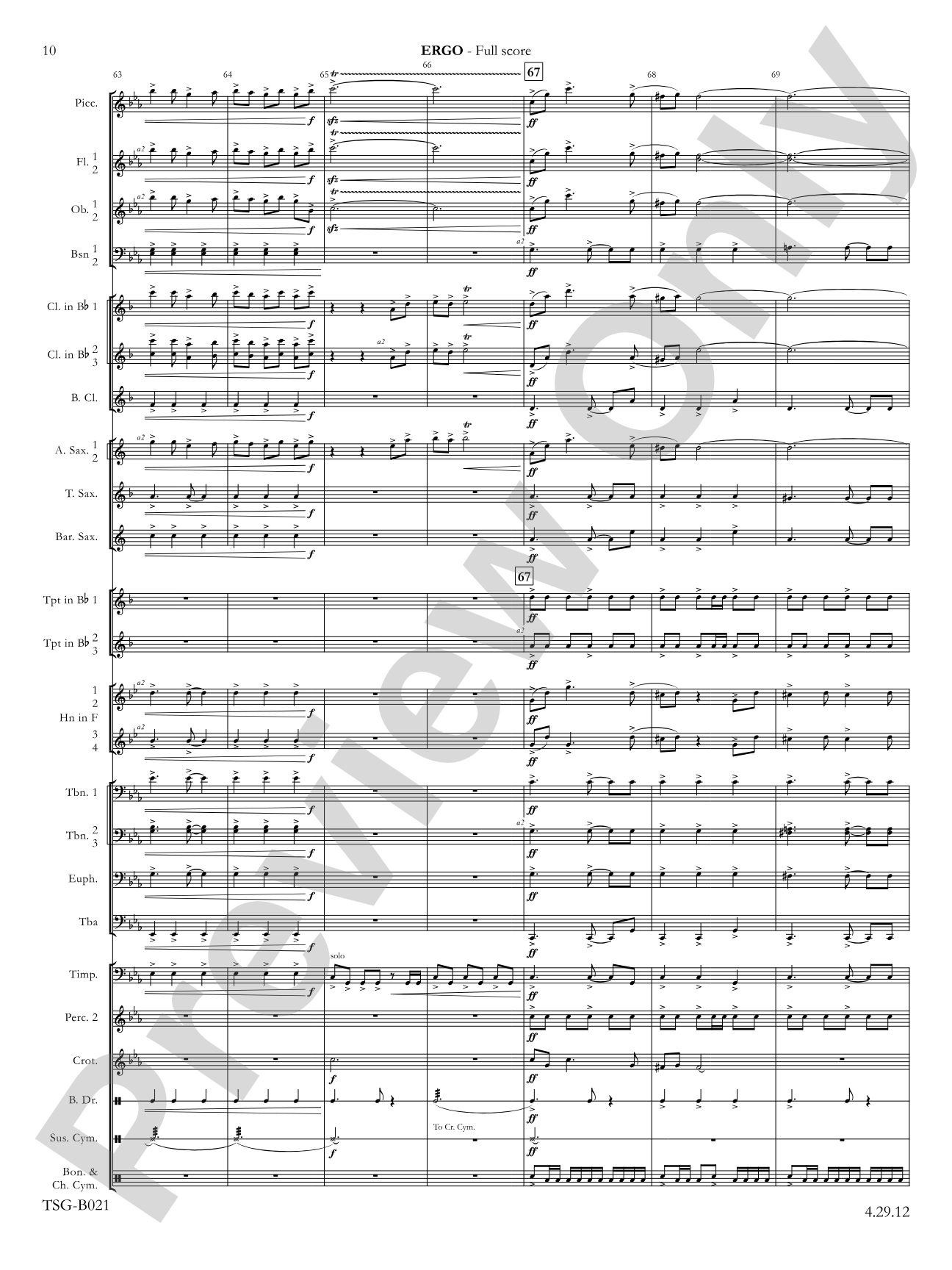 Ergo: Concert Band Conductor Score & Parts