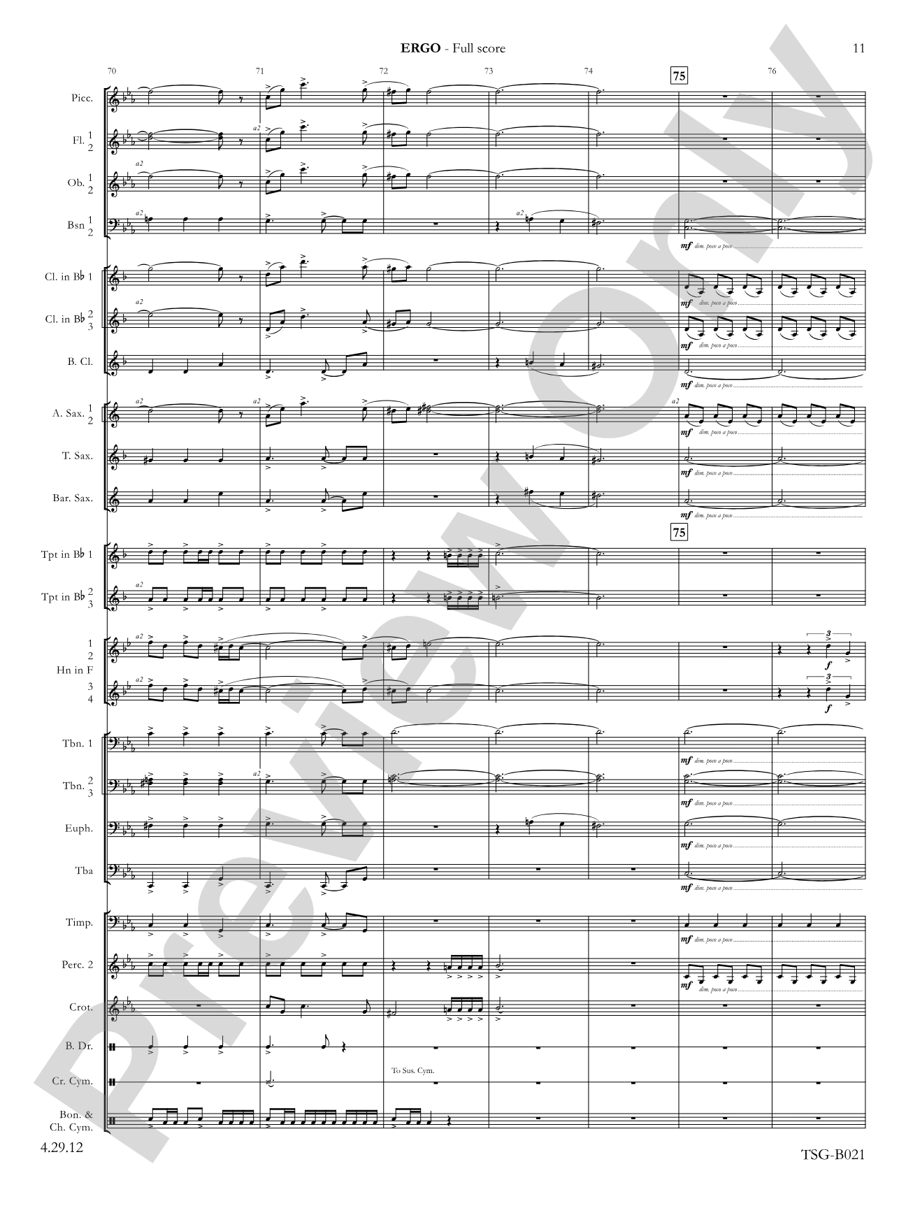 Ergo: Concert Band Conductor Score & Parts