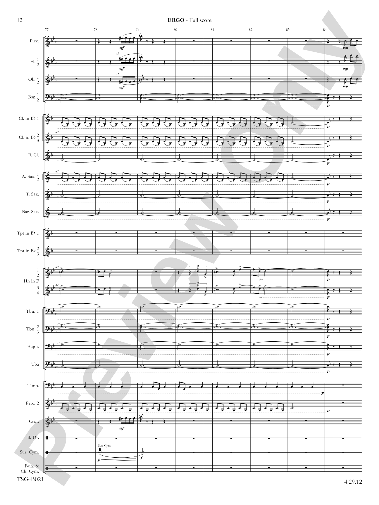 Ergo: Concert Band Conductor Score & Parts