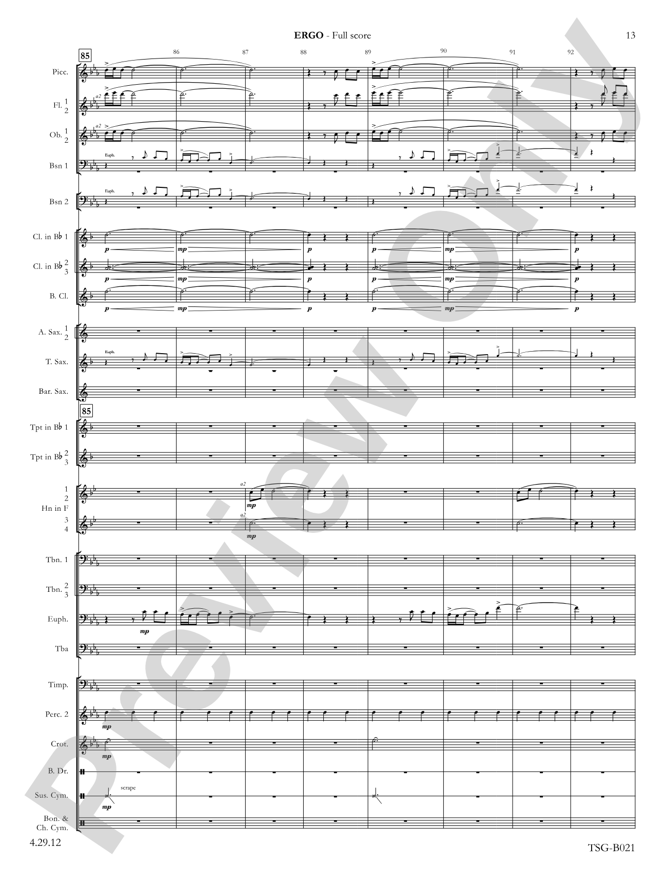 Ergo: Concert Band Conductor Score & Parts