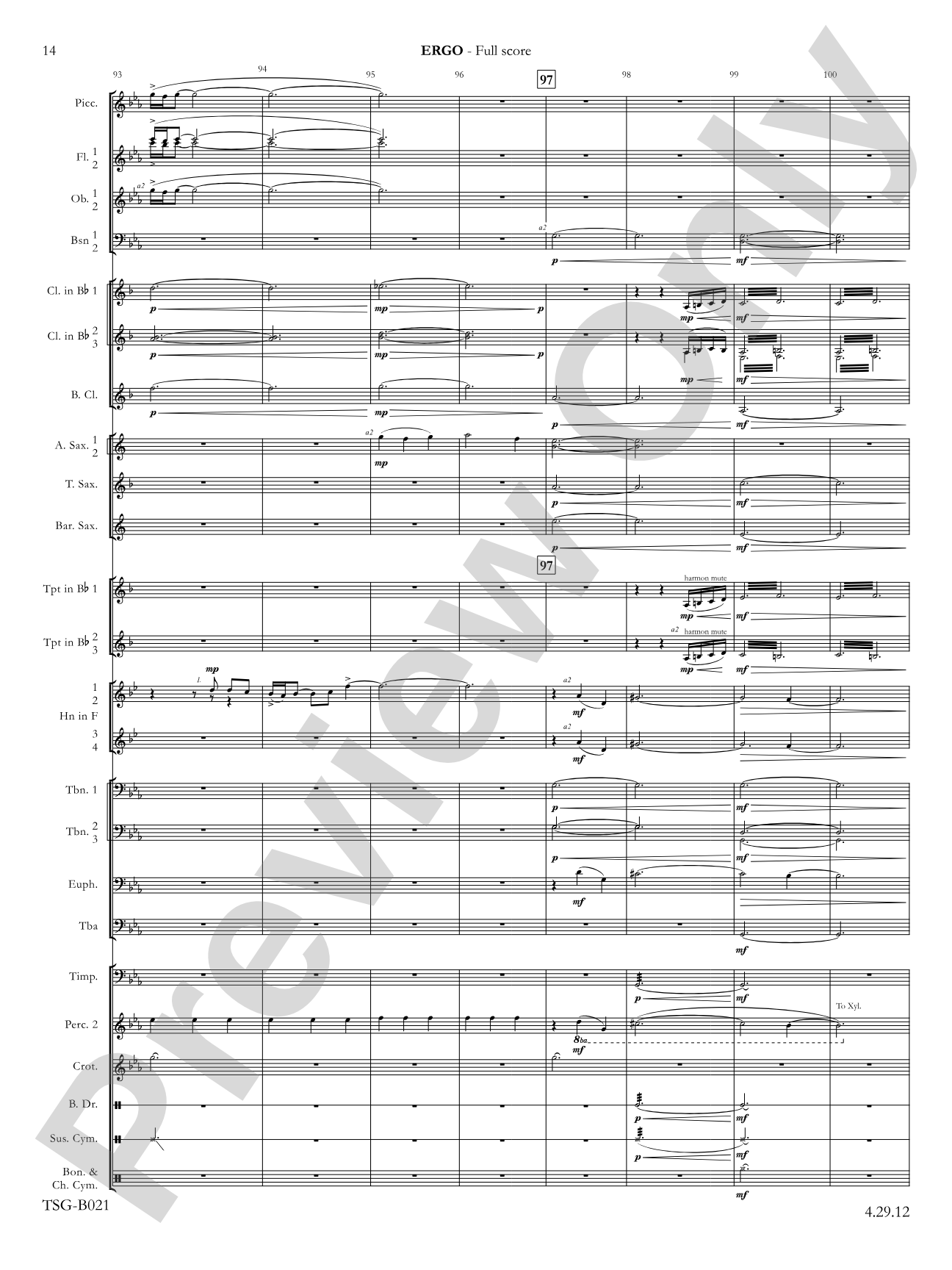Ergo: Concert Band Conductor Score & Parts