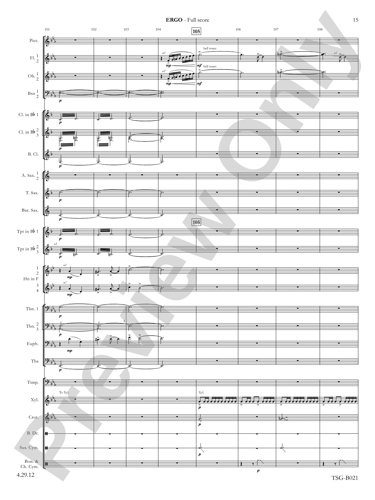 Ergo: Concert Band Conductor Score & Parts