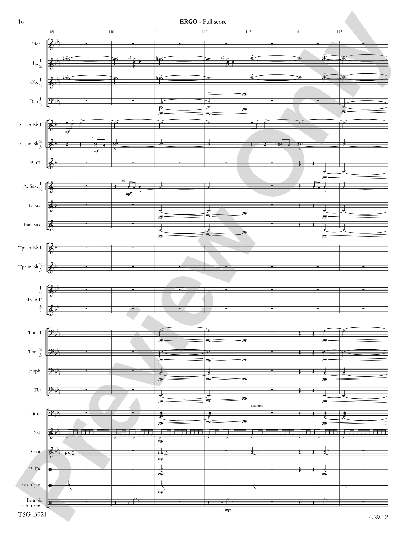 Ergo: Concert Band Conductor Score & Parts