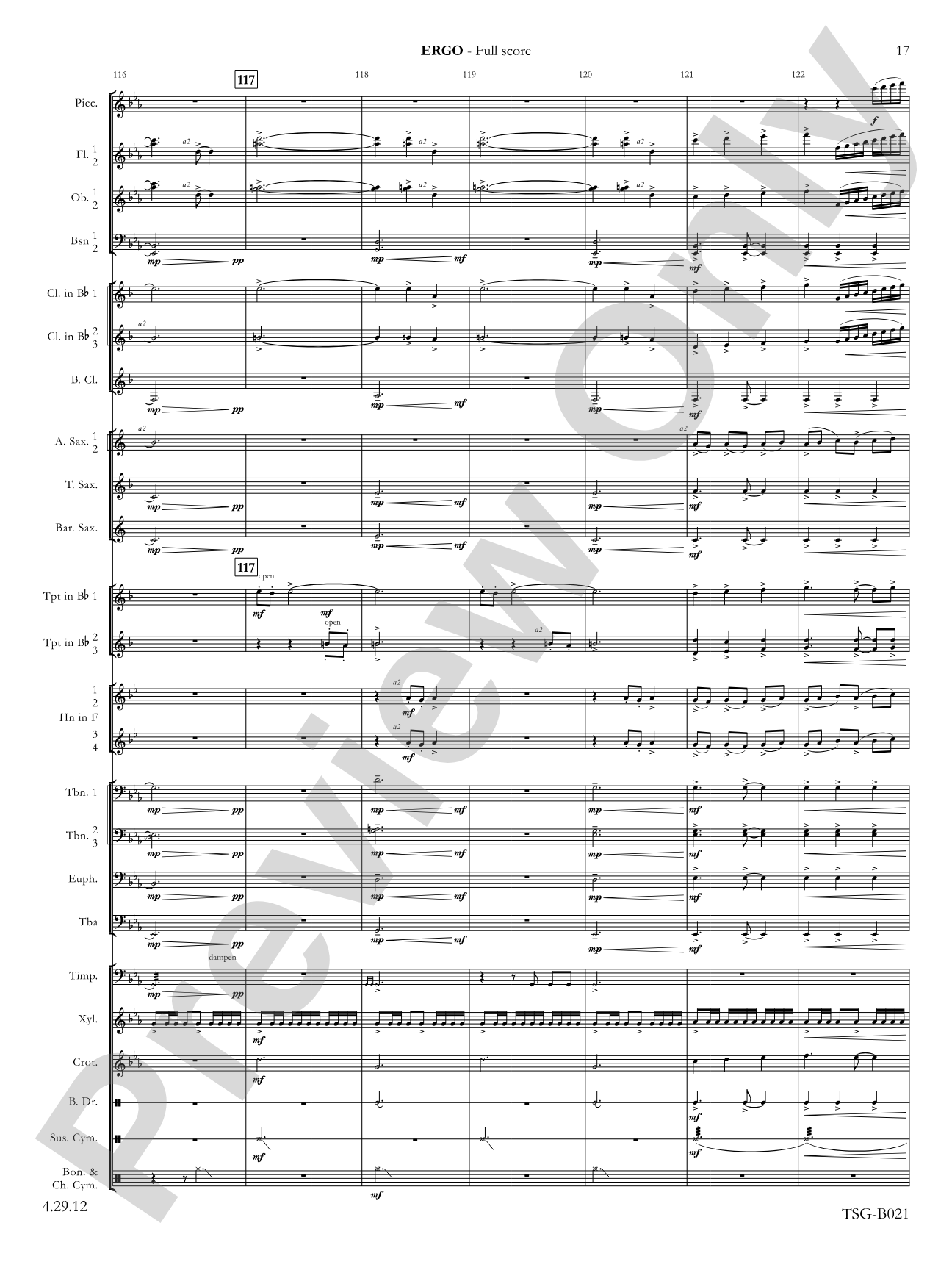 Ergo: Concert Band Conductor Score & Parts
