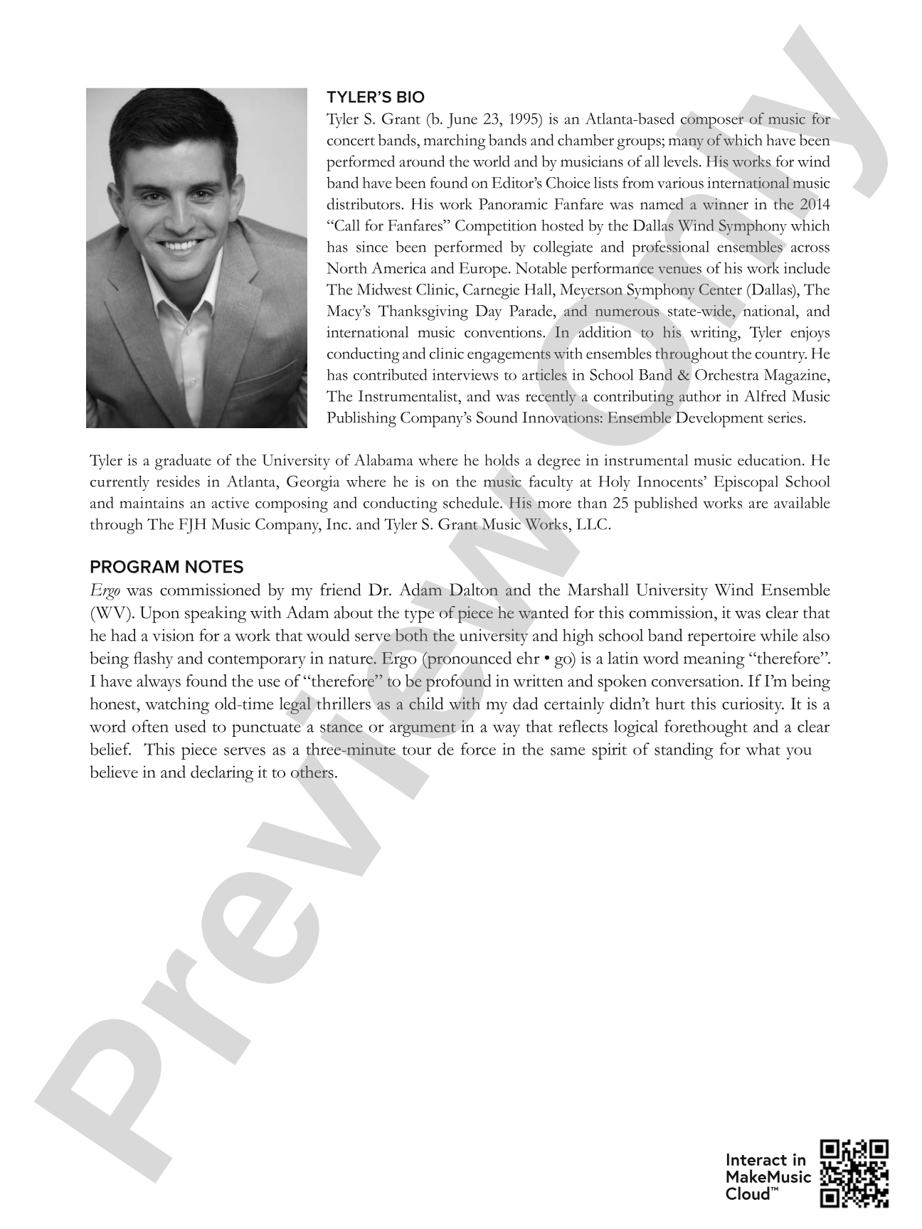 Ergo: Concert Band Conductor Score & Parts