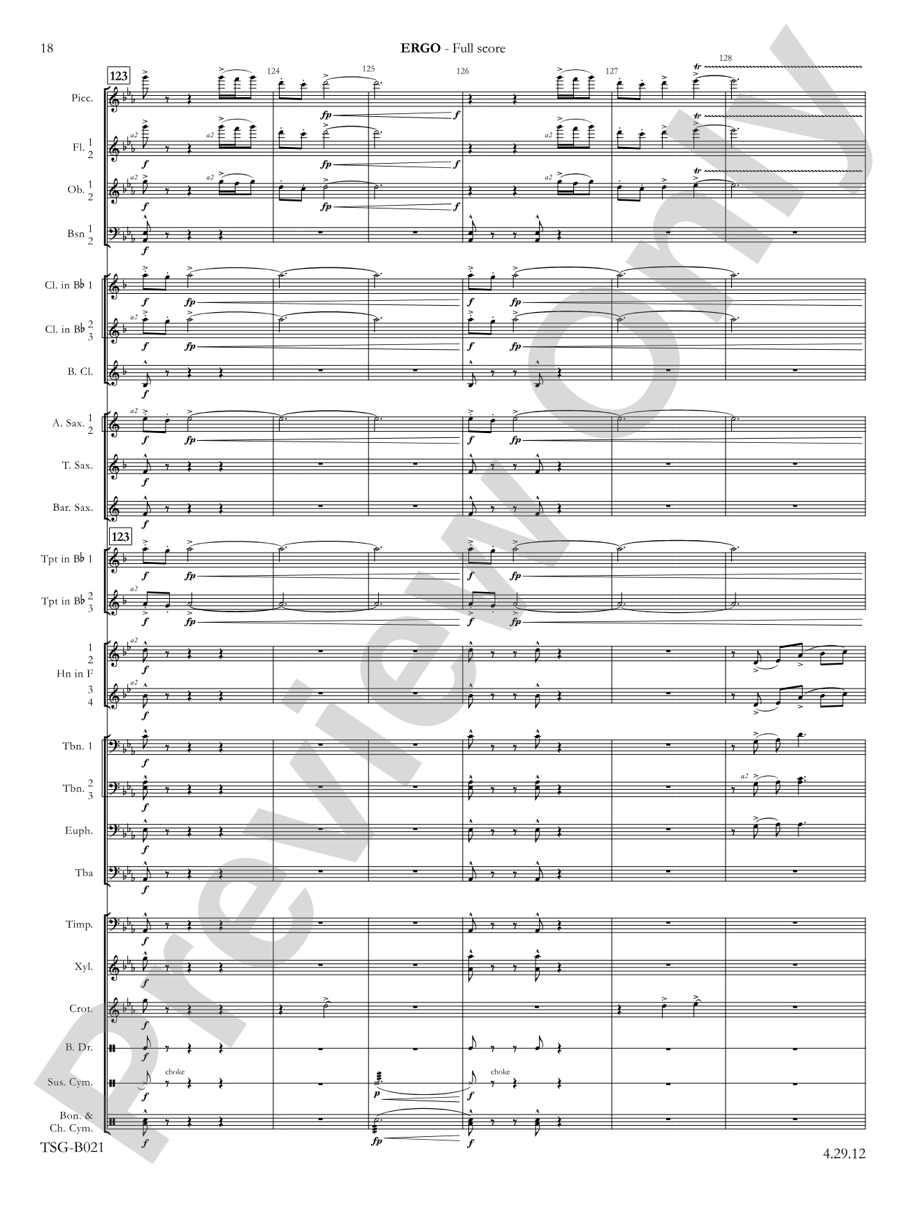 Ergo: Concert Band Conductor Score & Parts
