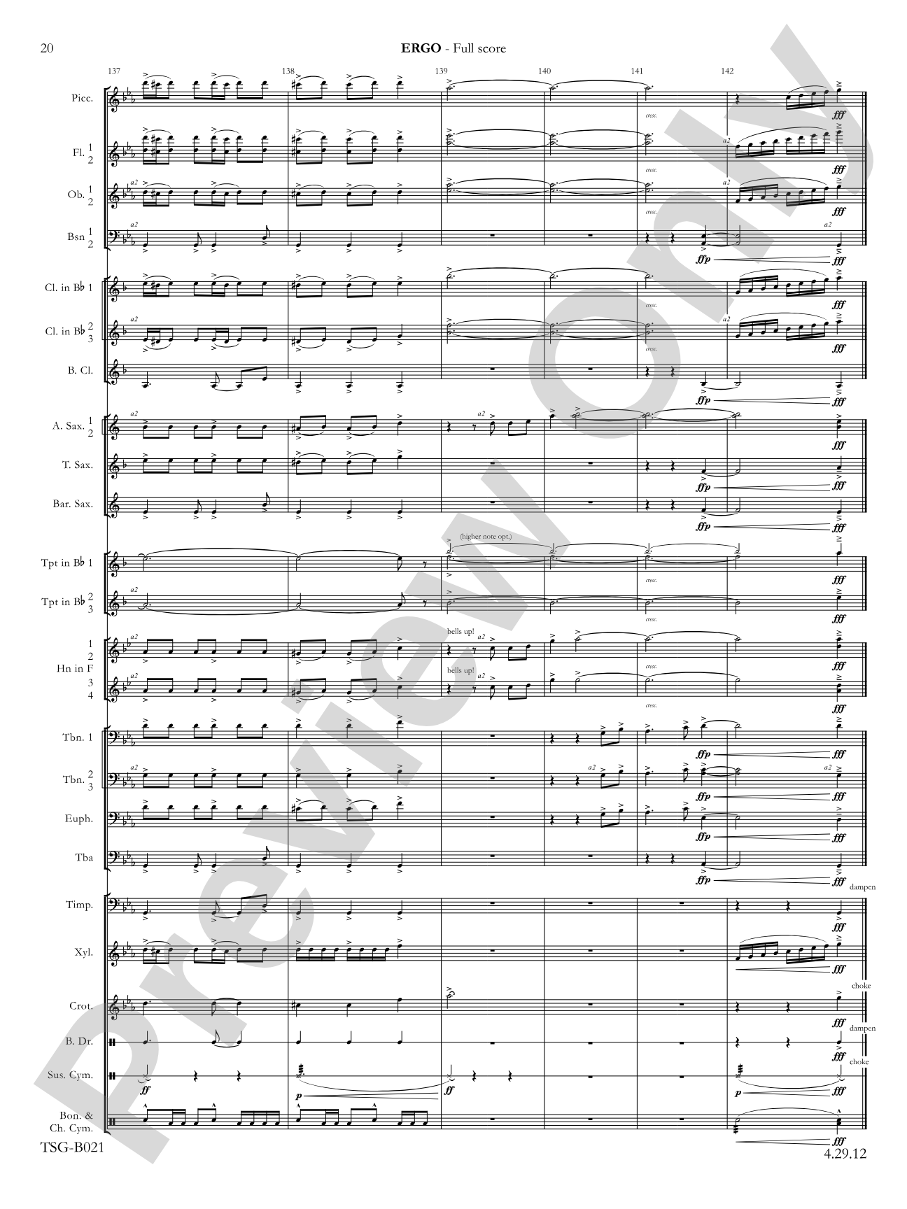 Ergo: Concert Band Conductor Score & Parts