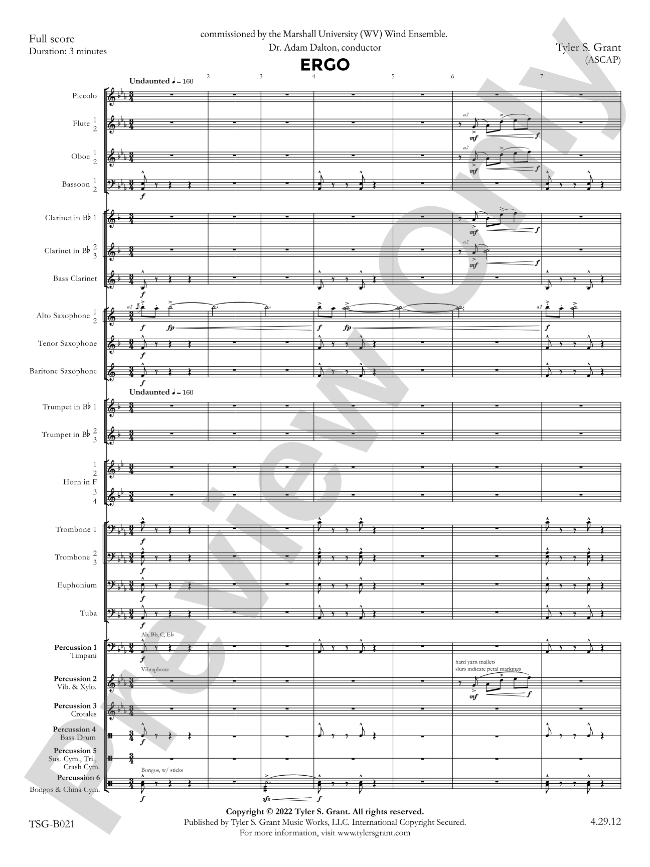 Ergo: Concert Band Conductor Score & Parts