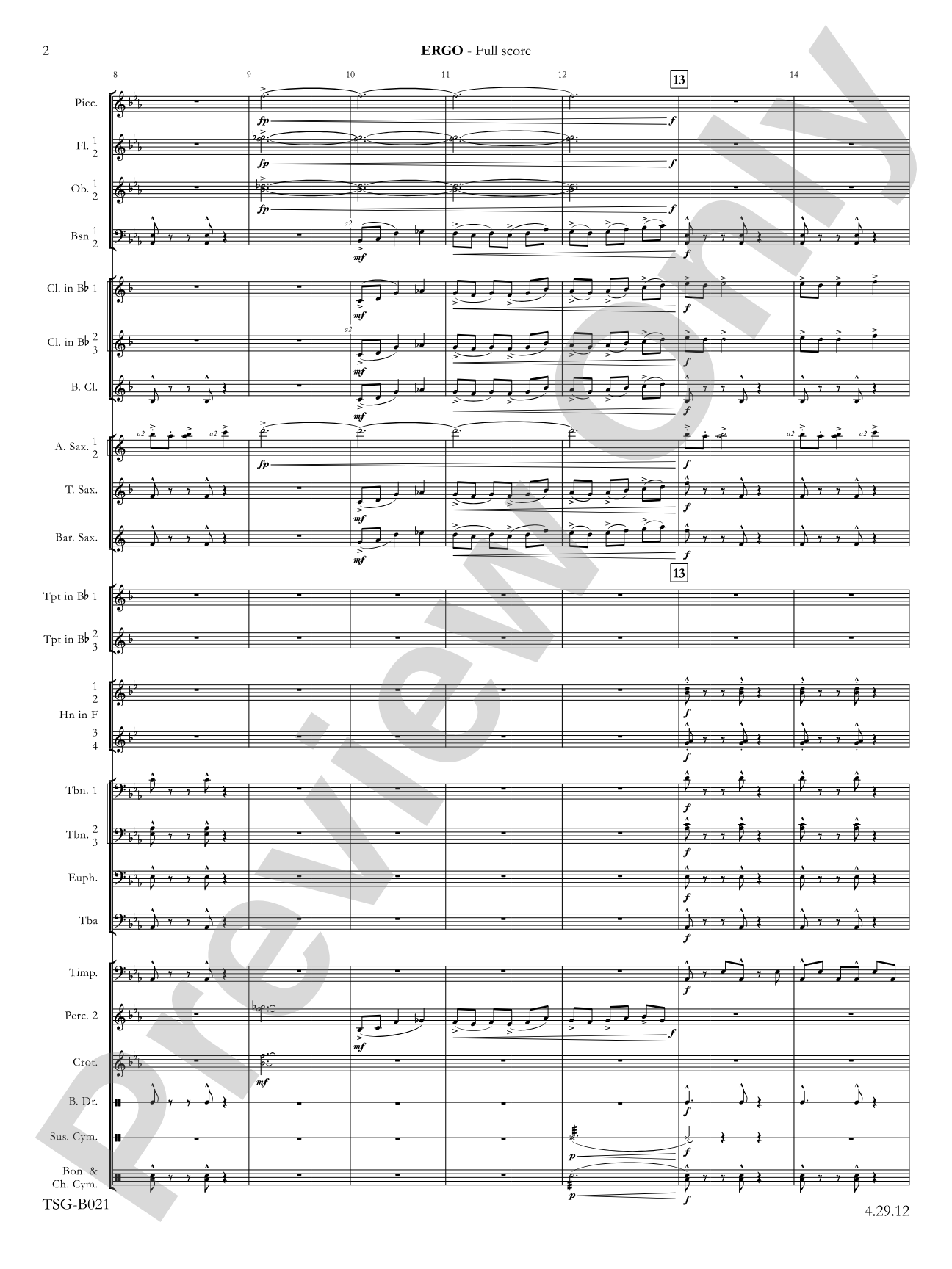 Ergo: Concert Band Conductor Score & Parts