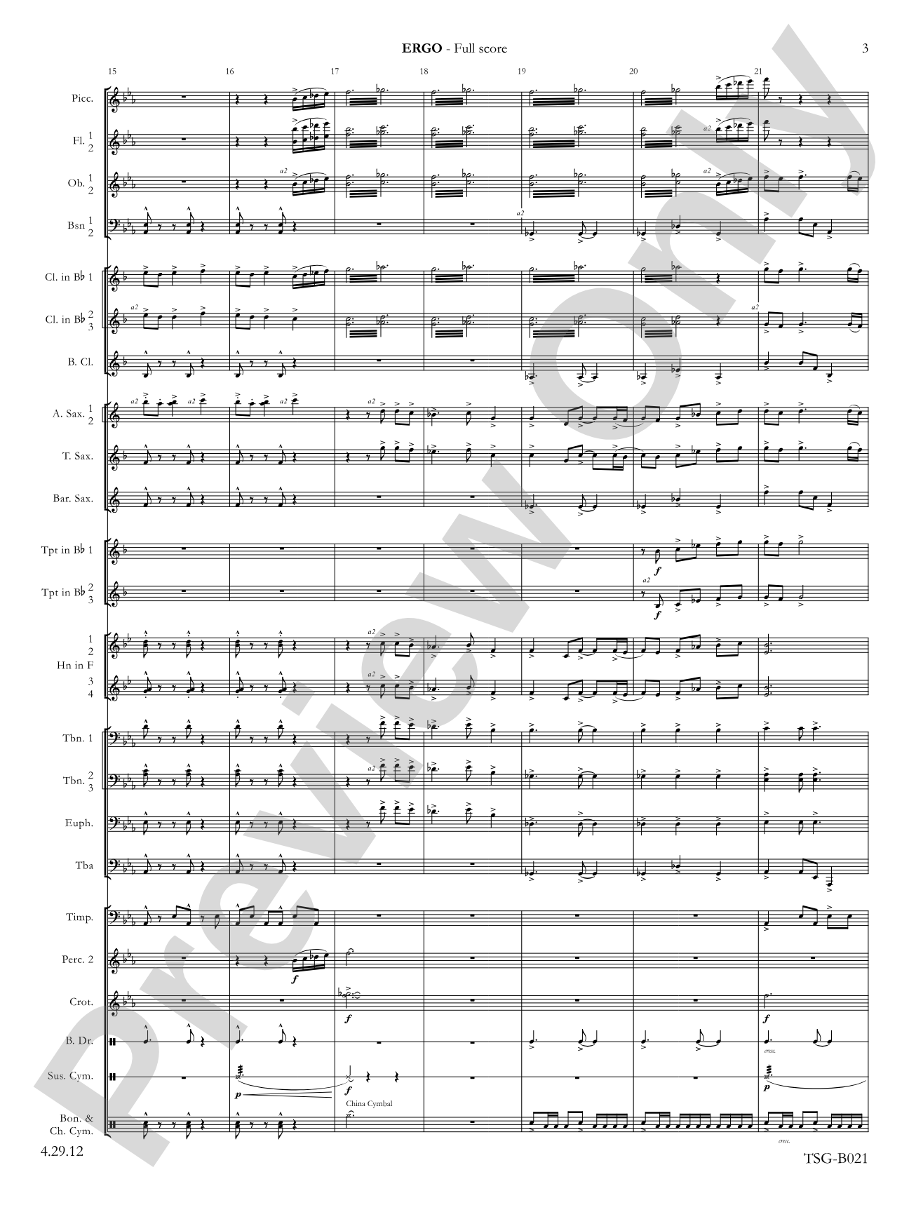 Ergo: Concert Band Conductor Score & Parts
