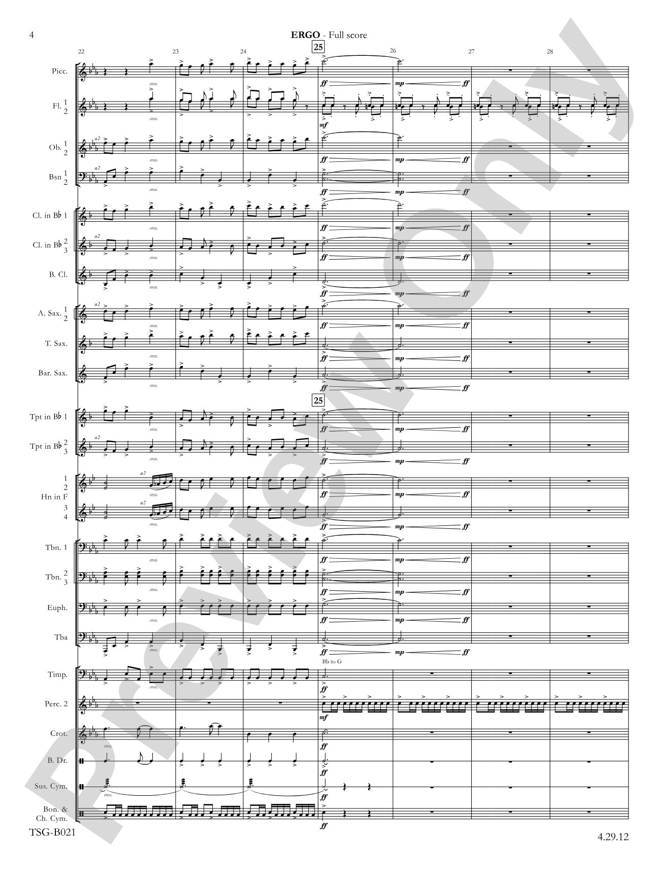 Ergo: Concert Band Conductor Score & Parts