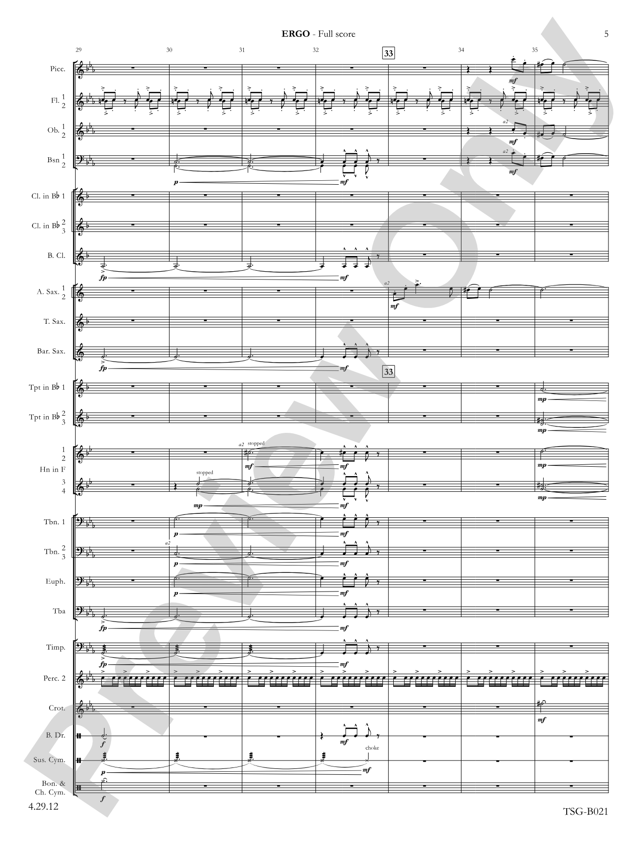 Ergo: Concert Band Conductor Score & Parts