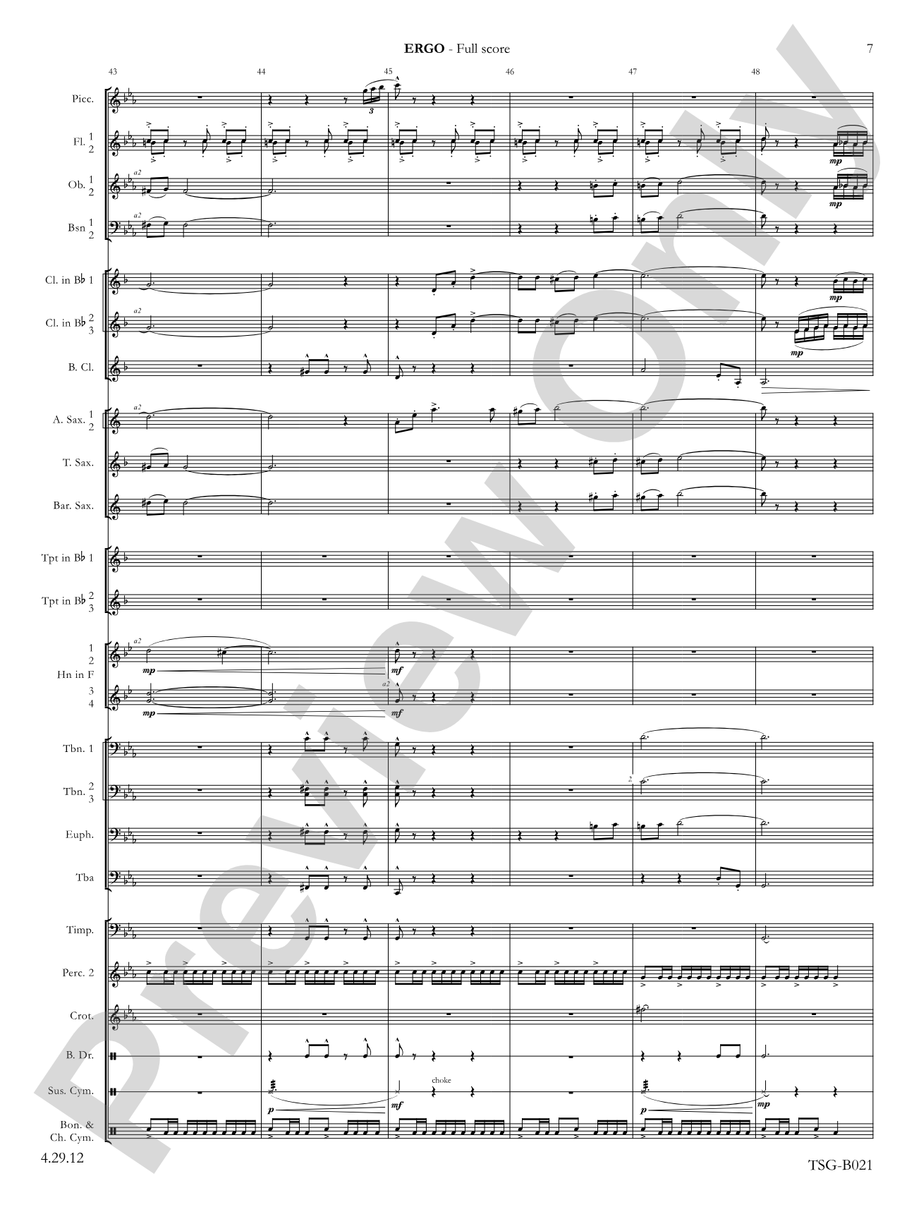 Ergo: Concert Band Conductor Score & Parts