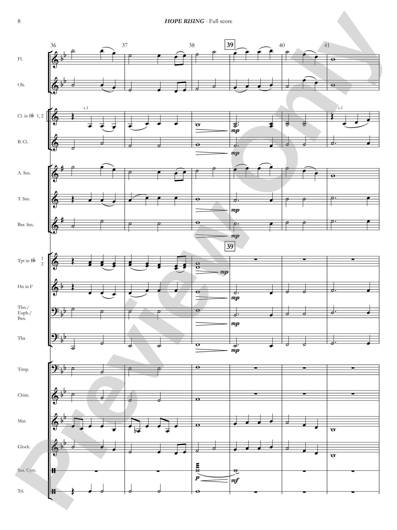 Hope Rising: Concert Band Conductor Score & Parts