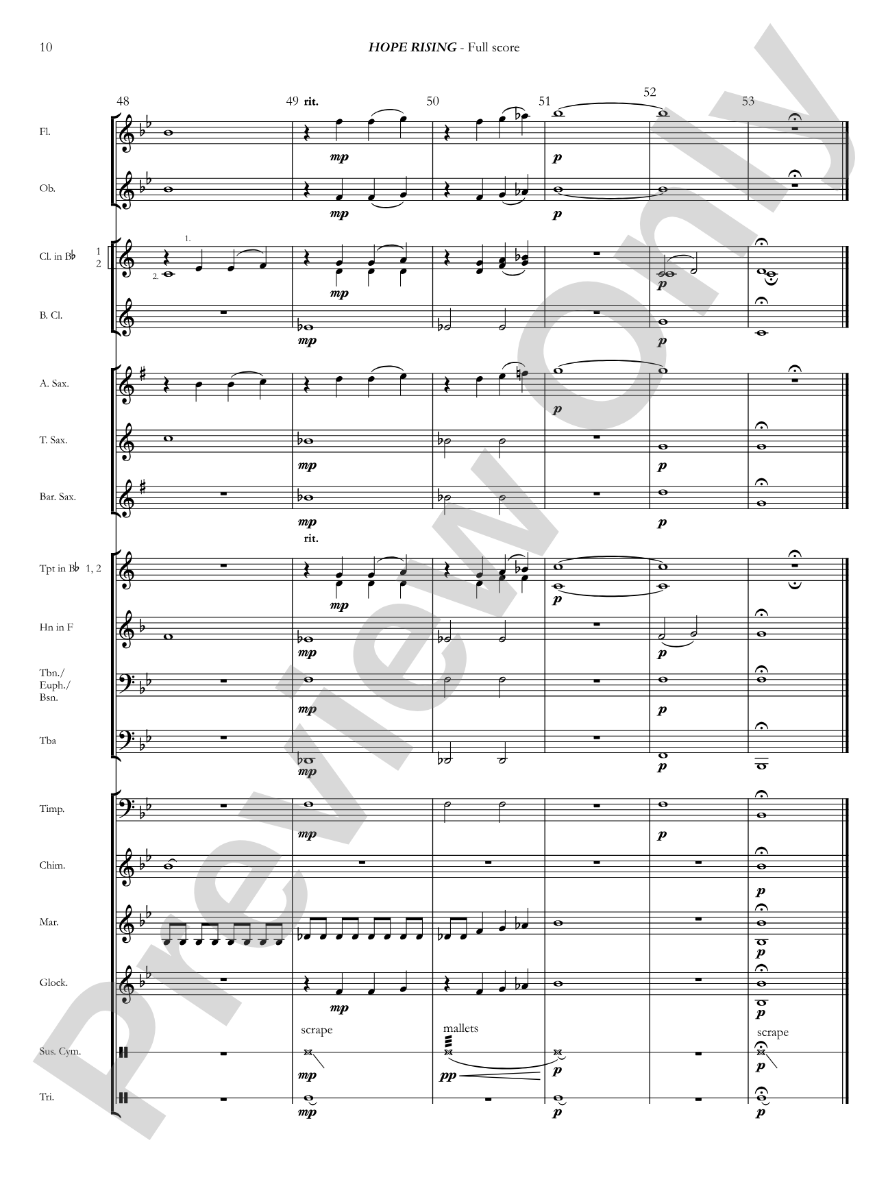 Hope Rising: Concert Band Conductor Score & Parts