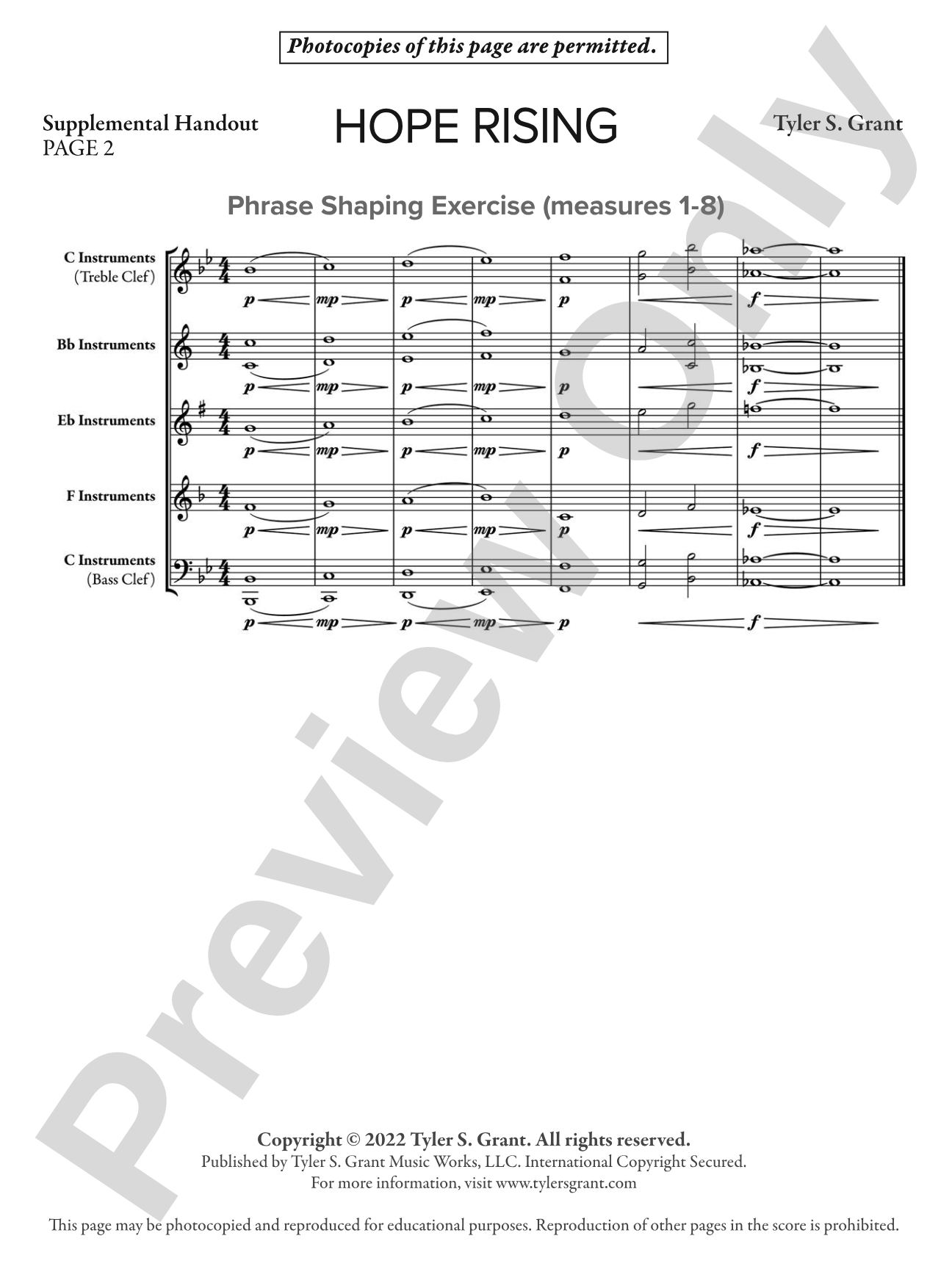 Hope Rising: Concert Band Conductor Score & Parts