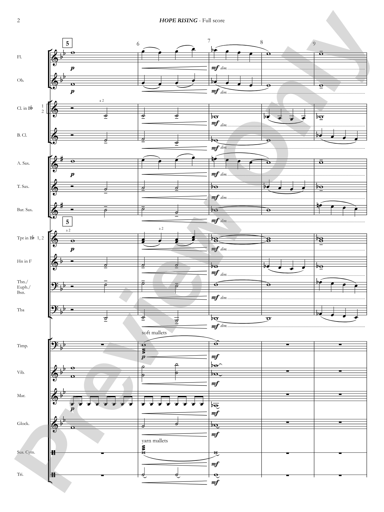 Hope Rising: Concert Band Conductor Score & Parts
