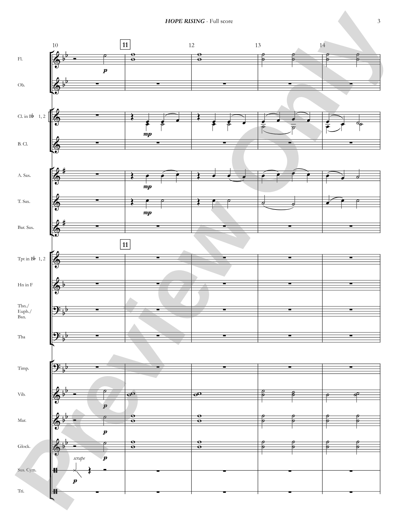 Hope Rising: Concert Band Conductor Score & Parts