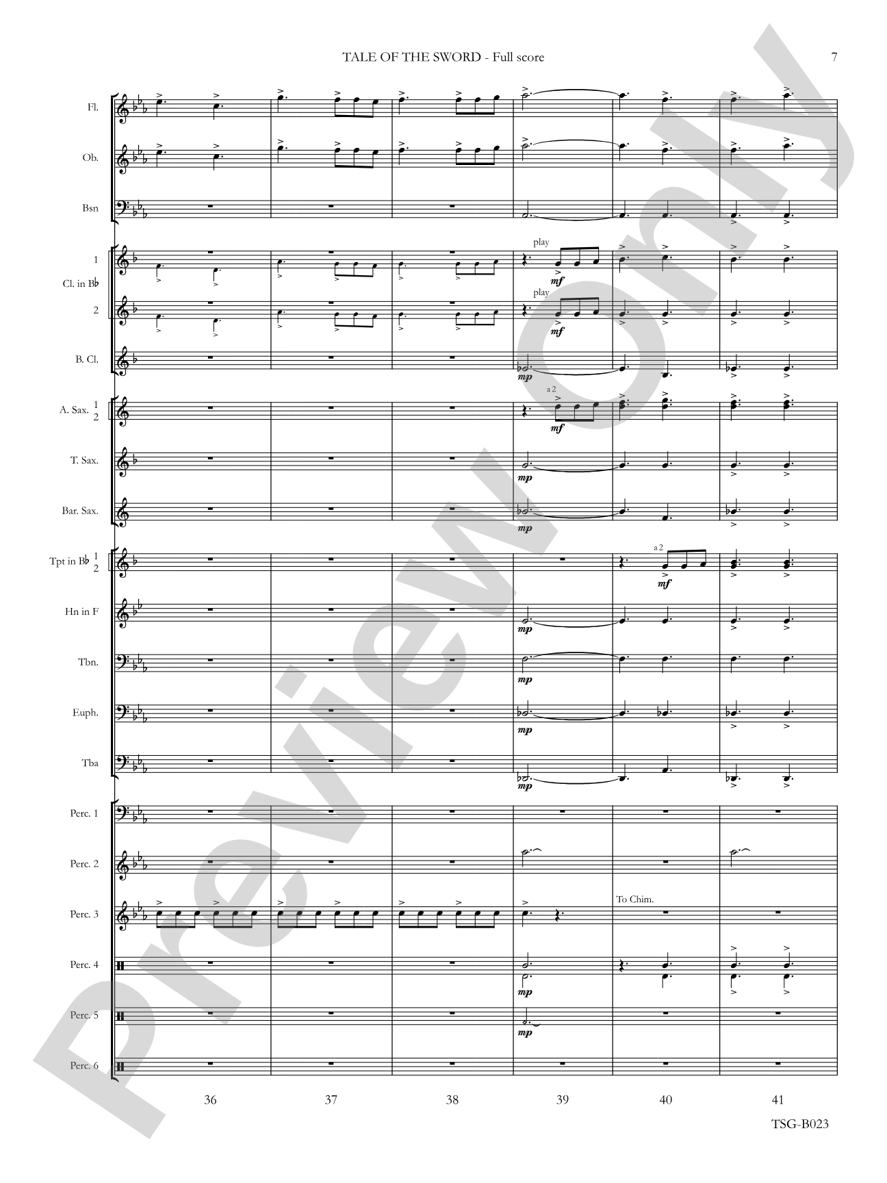 Tale of the Sword: Concert Band Conductor Score & Parts
