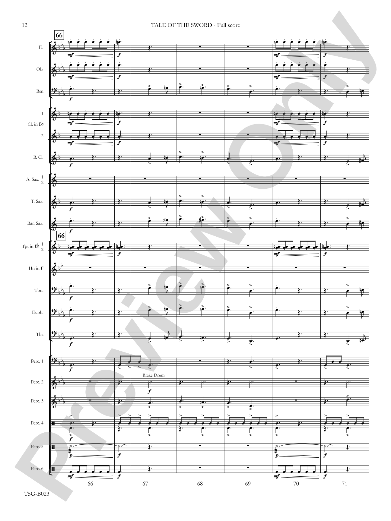 Tale of the Sword: Concert Band Conductor Score & Parts