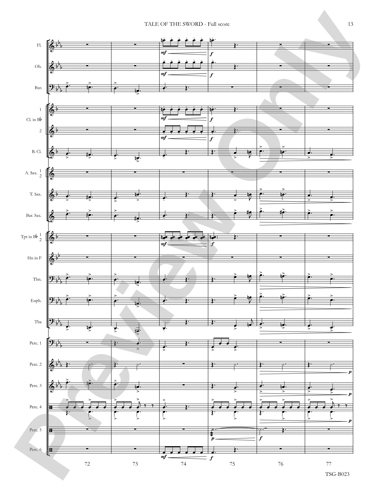 Tale of the Sword: Concert Band Conductor Score & Parts