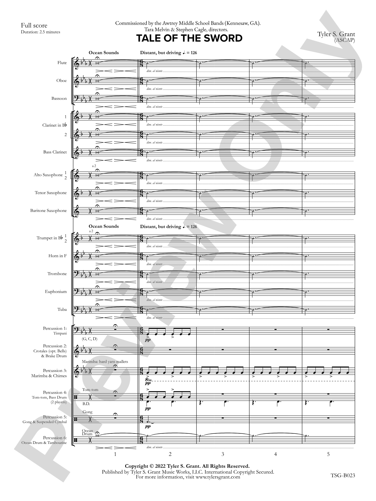 Tale of the Sword: Concert Band Conductor Score & Parts