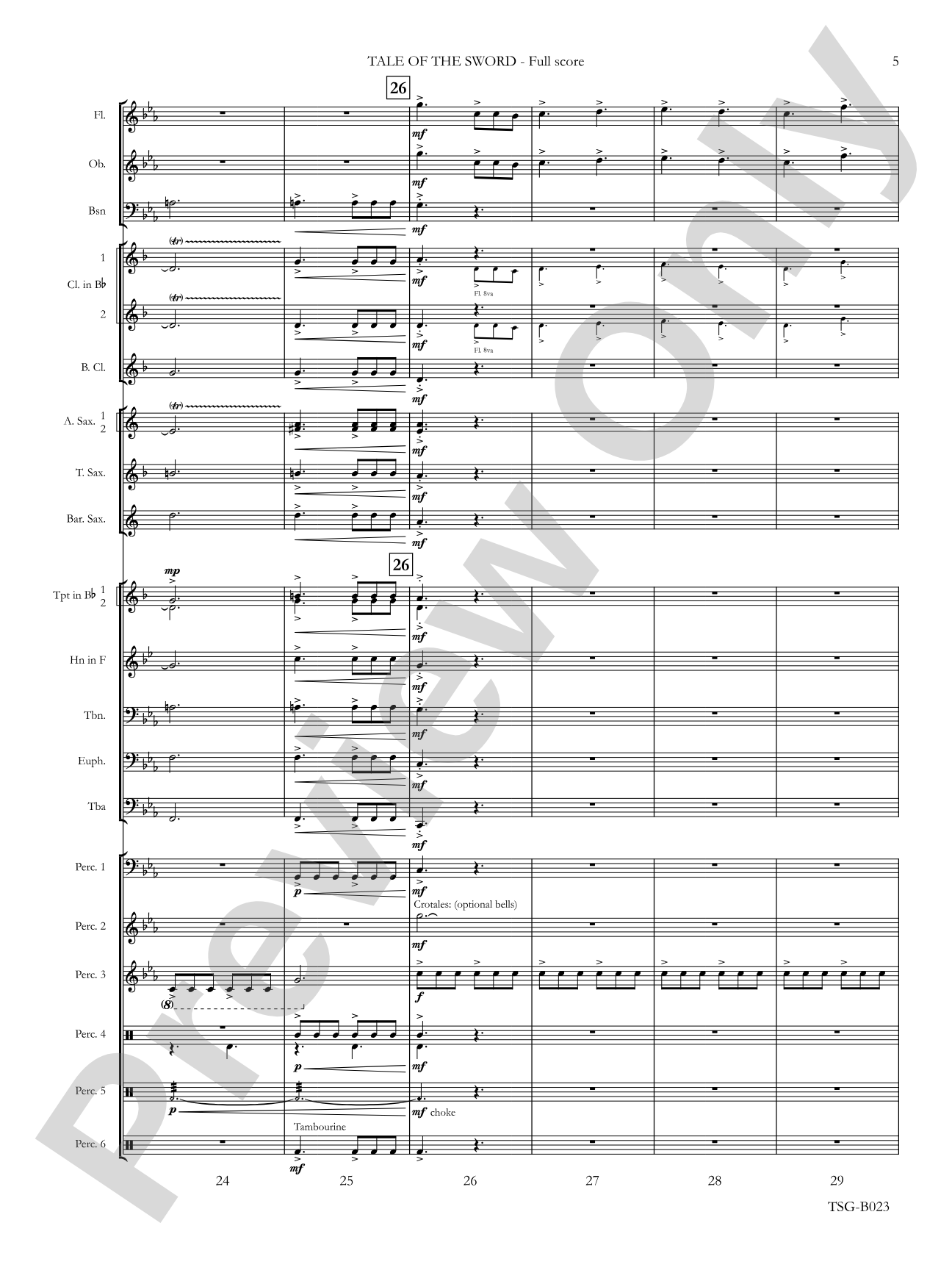 Tale of the Sword: Concert Band Conductor Score & Parts