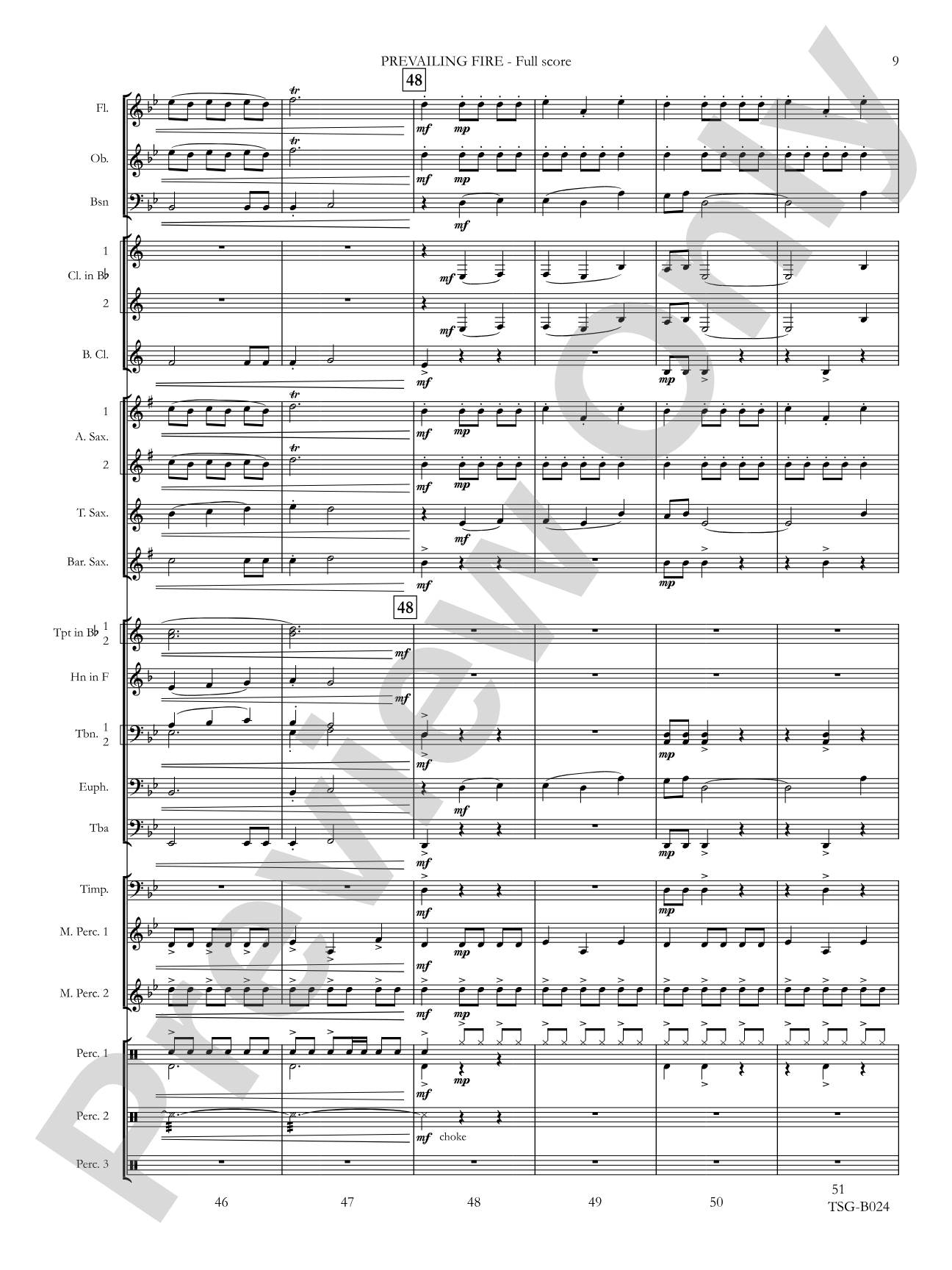 Prevailing Fire: Concert Band Conductor Score & Parts