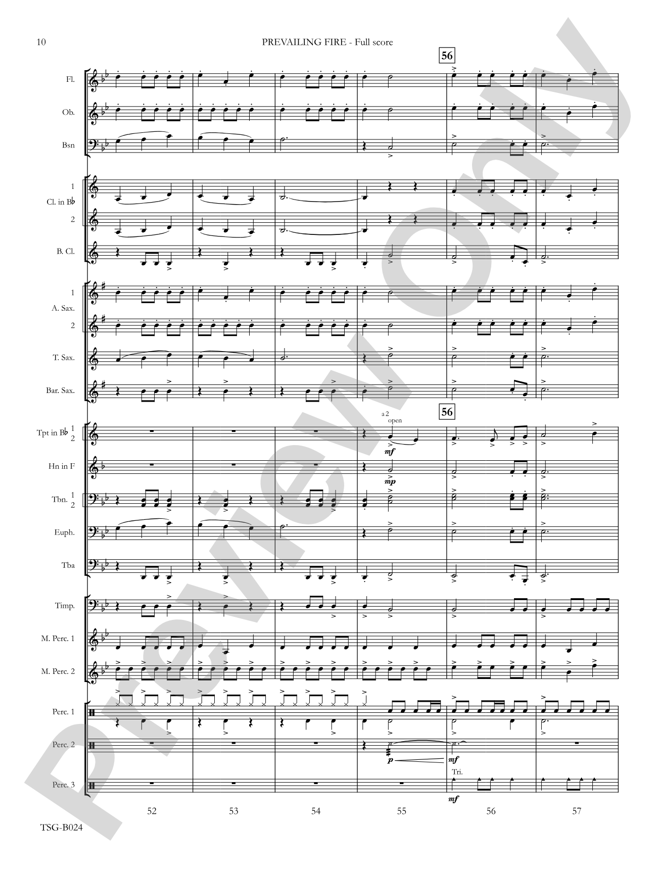 Prevailing Fire: Concert Band Conductor Score & Parts