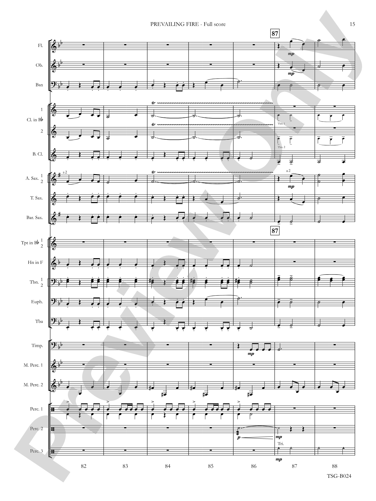 Prevailing Fire: Concert Band Conductor Score & Parts
