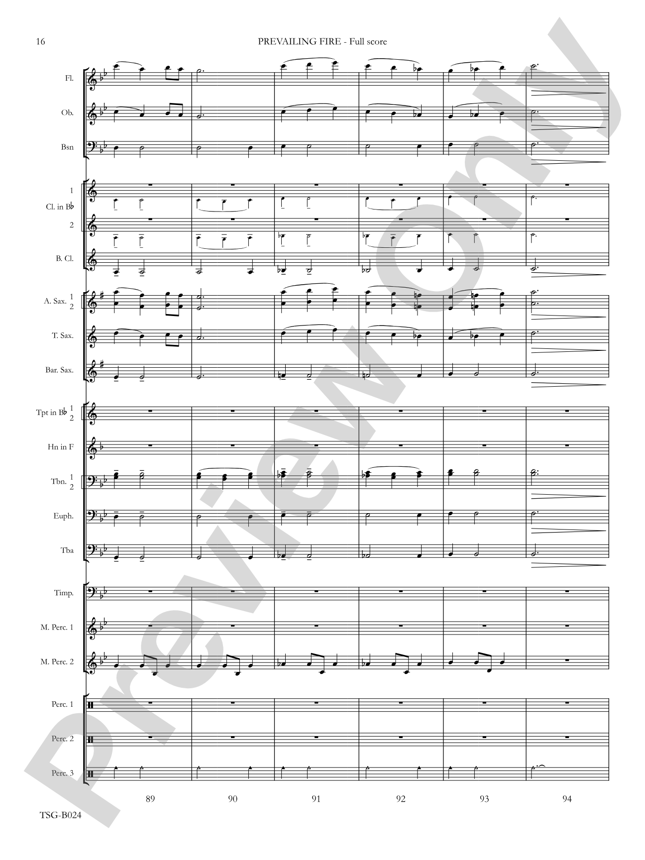 Prevailing Fire: Concert Band Conductor Score & Parts