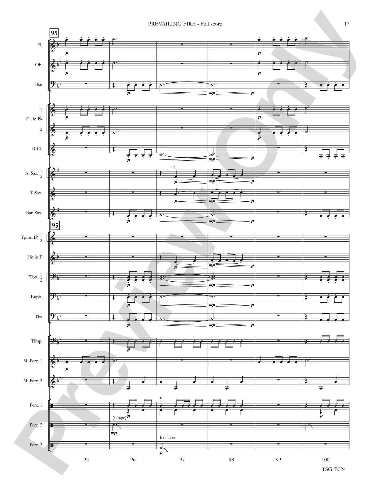 Prevailing Fire: Concert Band Conductor Score & Parts