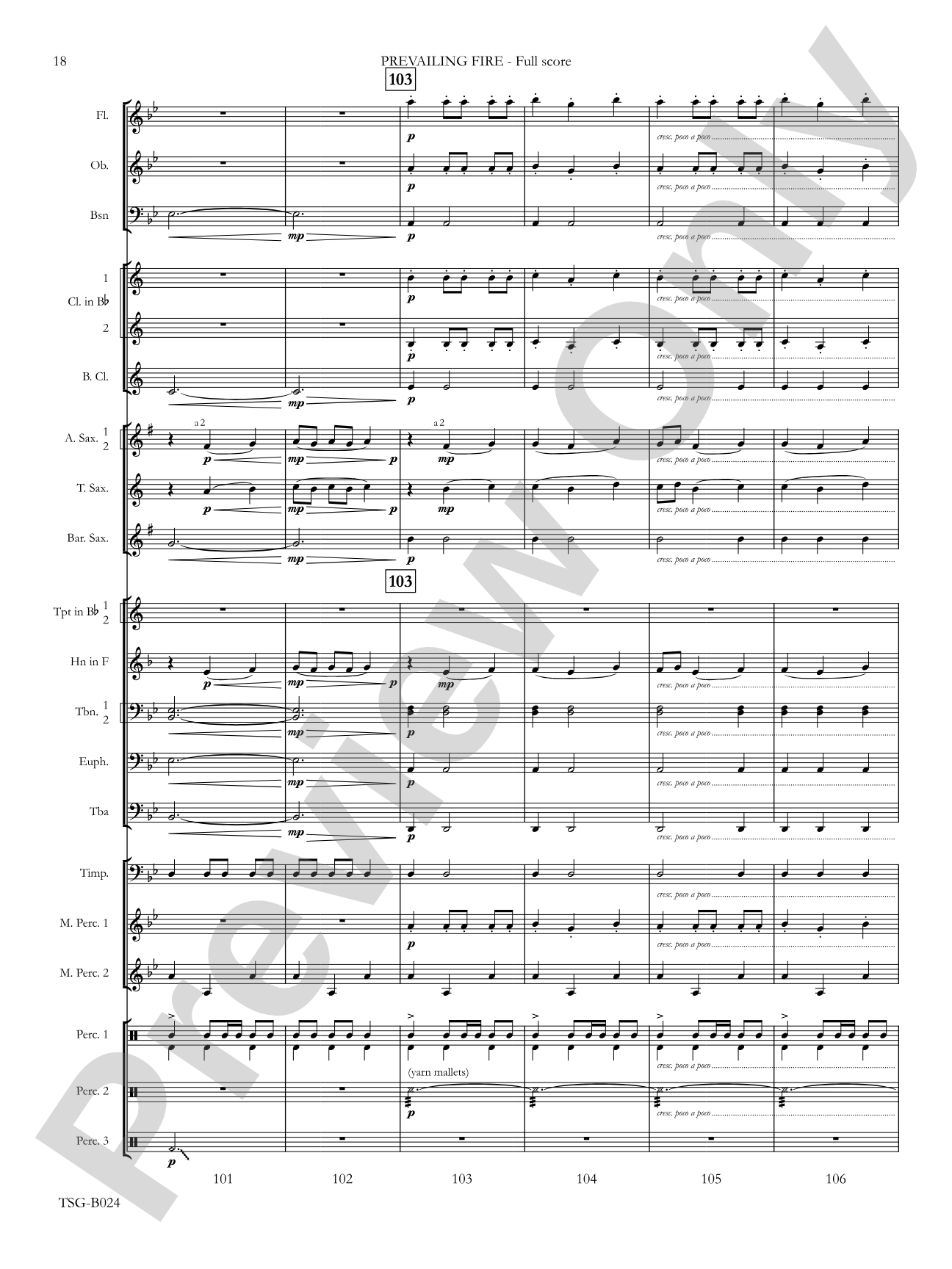 Prevailing Fire: Concert Band Conductor Score & Parts